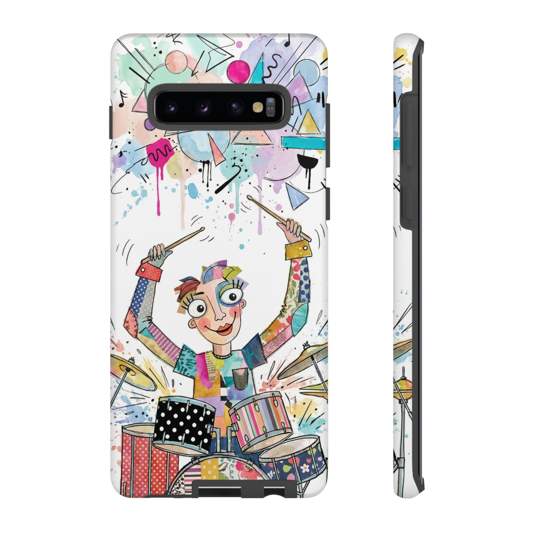 Drummer Boy Samsung Galaxy Phone Case | Colorful Cartoon Drum Kit Protective Cover