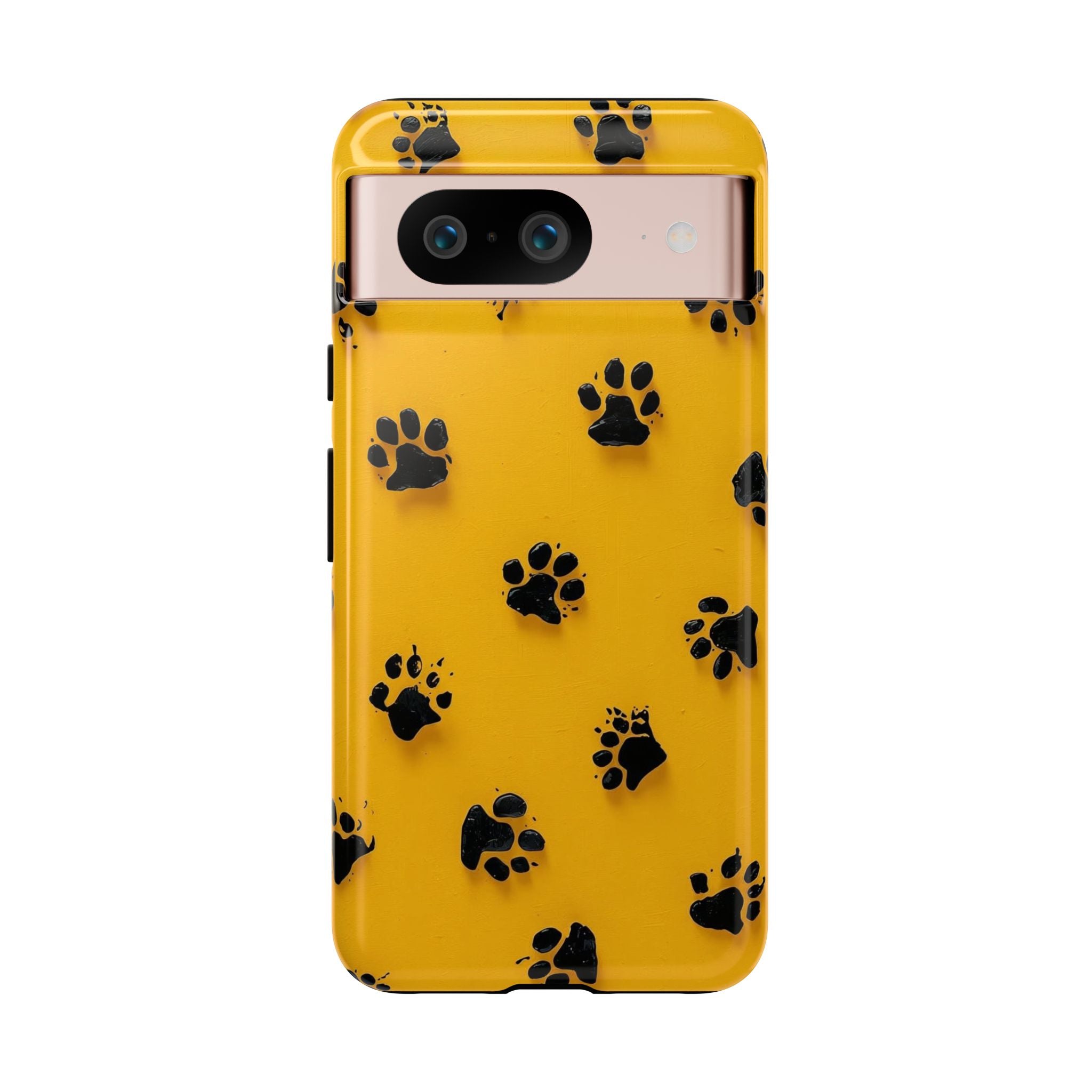 Yellow Paw Print Tough Google Pixel Case — Protective Dog & Cat Lover Cover