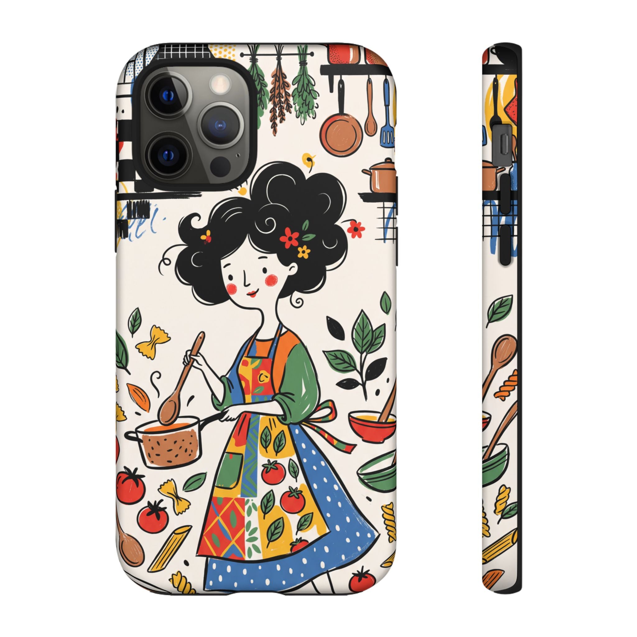 Whimsical Chef Kitchen Illustration iPhone Case