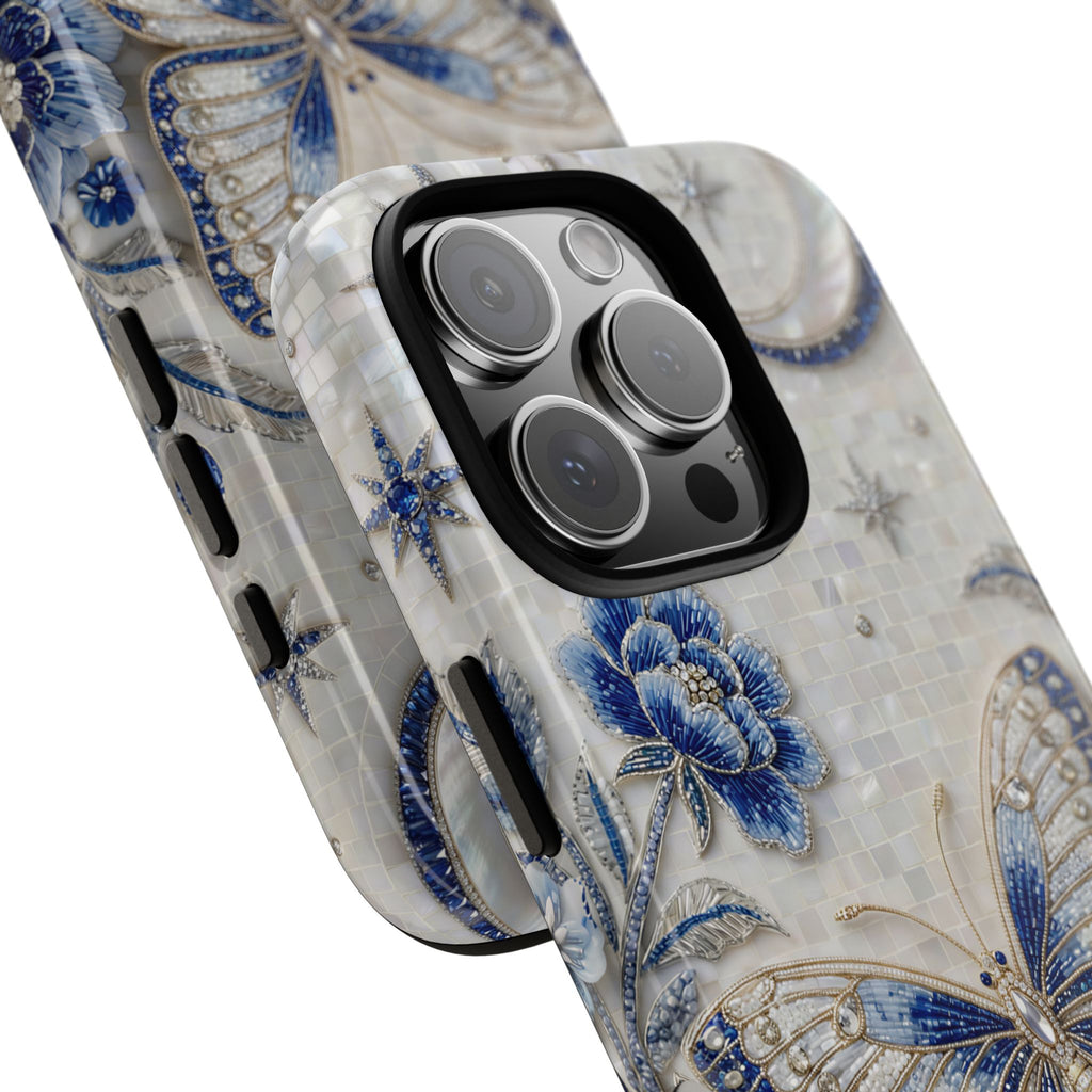 Blue Moon Butterfly iPhone Case | Floral Protective Tough Case