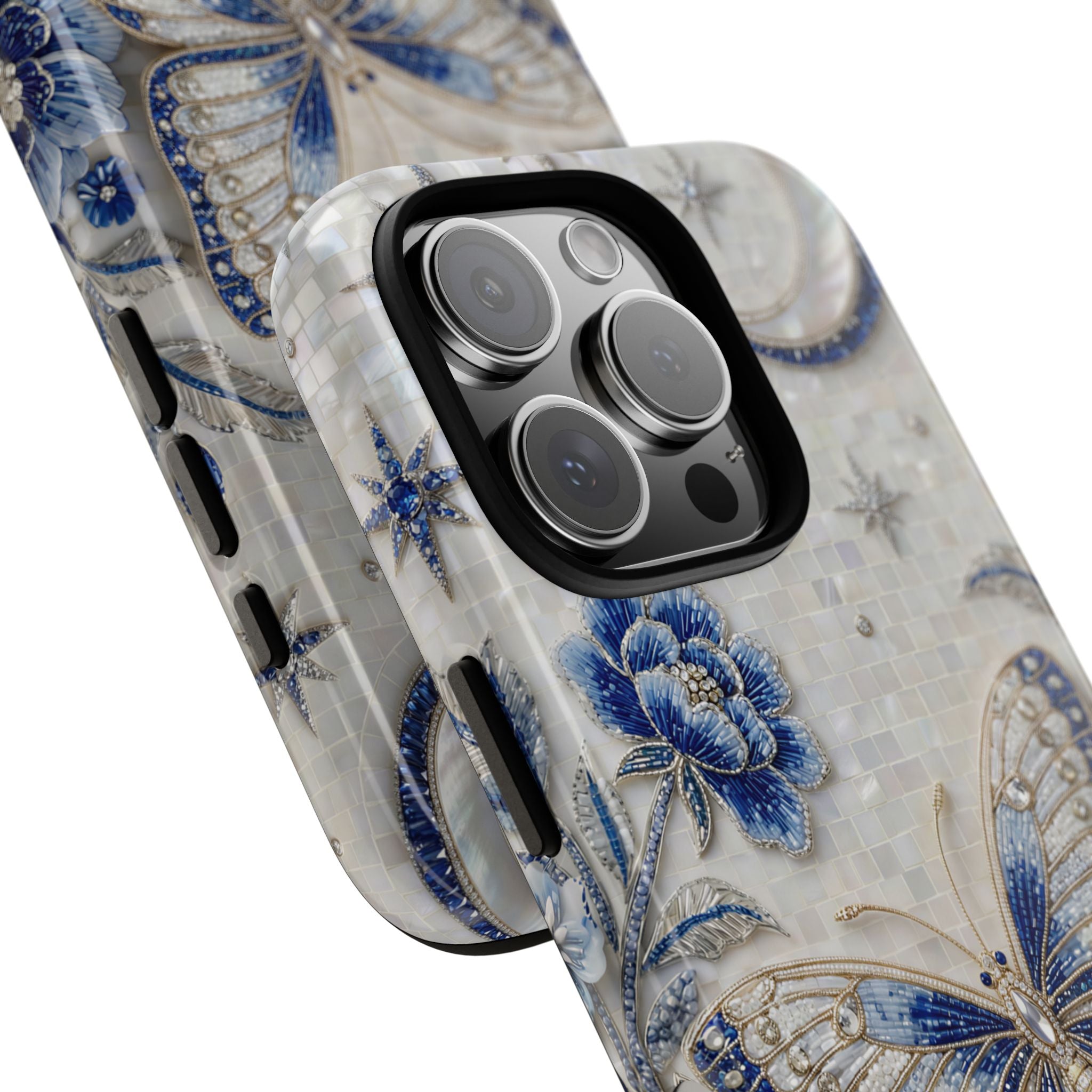 Blue Moon Butterfly iPhone Case | Floral Protective Tough Case