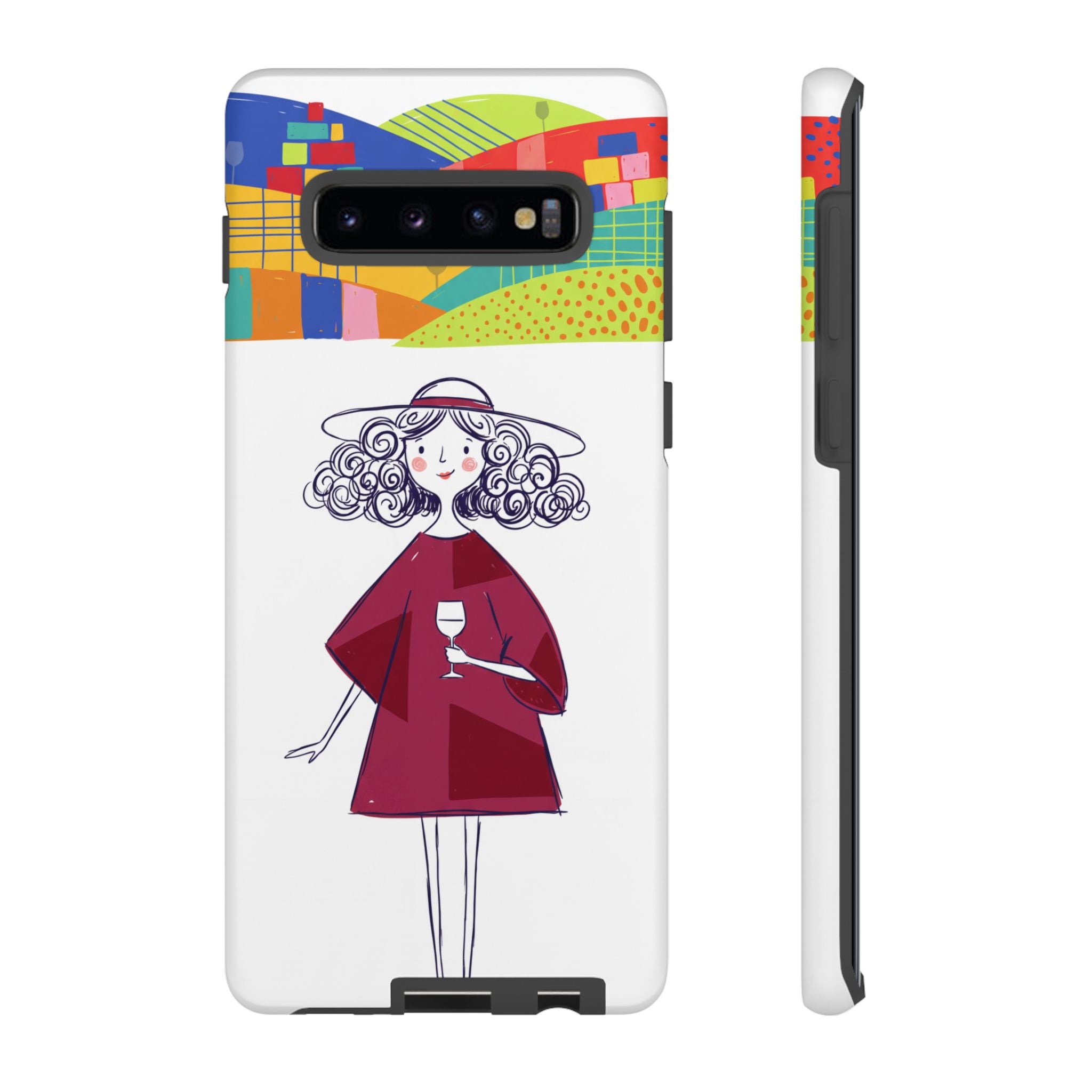 Colourful Artistic Wine Lady Samsung Galaxy Phone Case