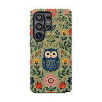 Floral Owl Tough Samsung Phone Case | Cute Botanical Protective Cover