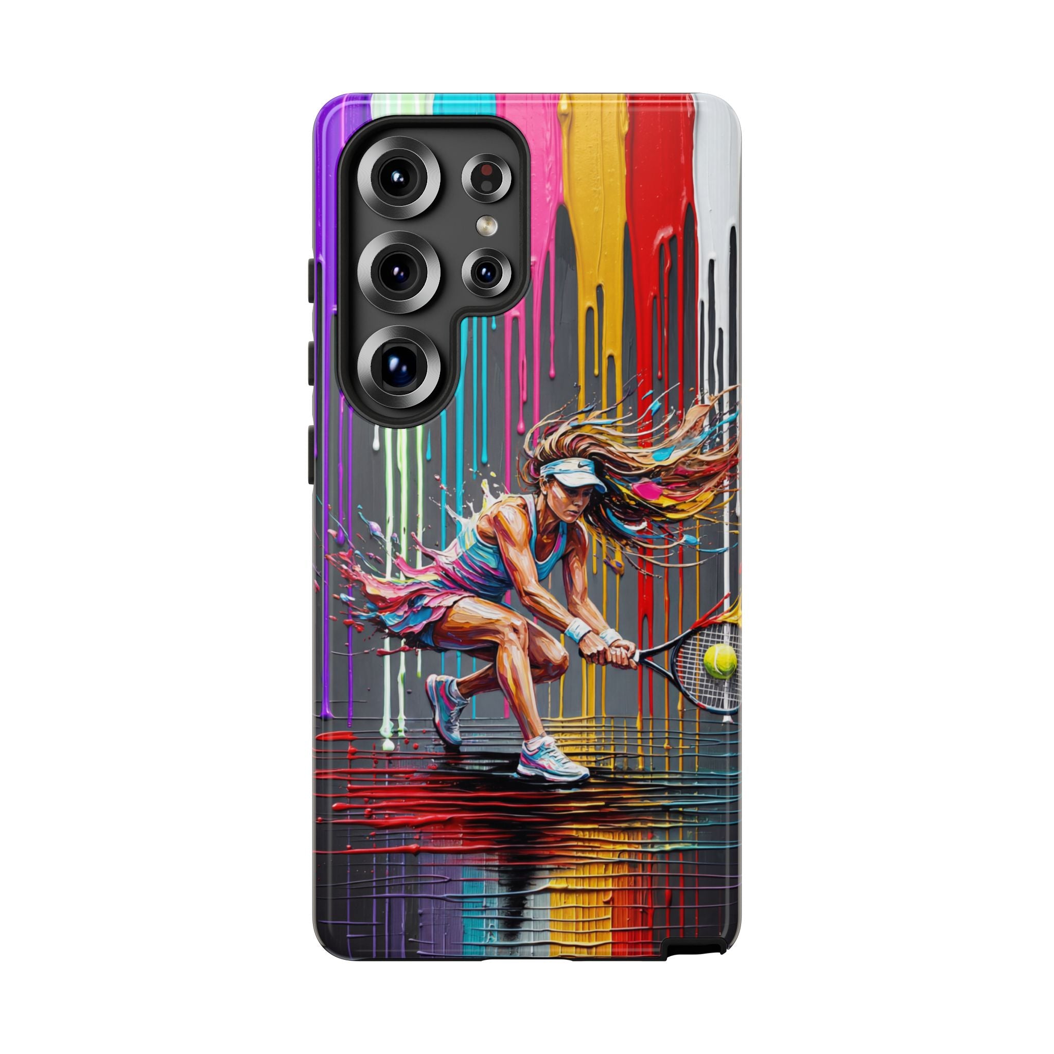 Colour Splash Tennis Samsung Galaxy Phone Case | Vibrant Female Player Art