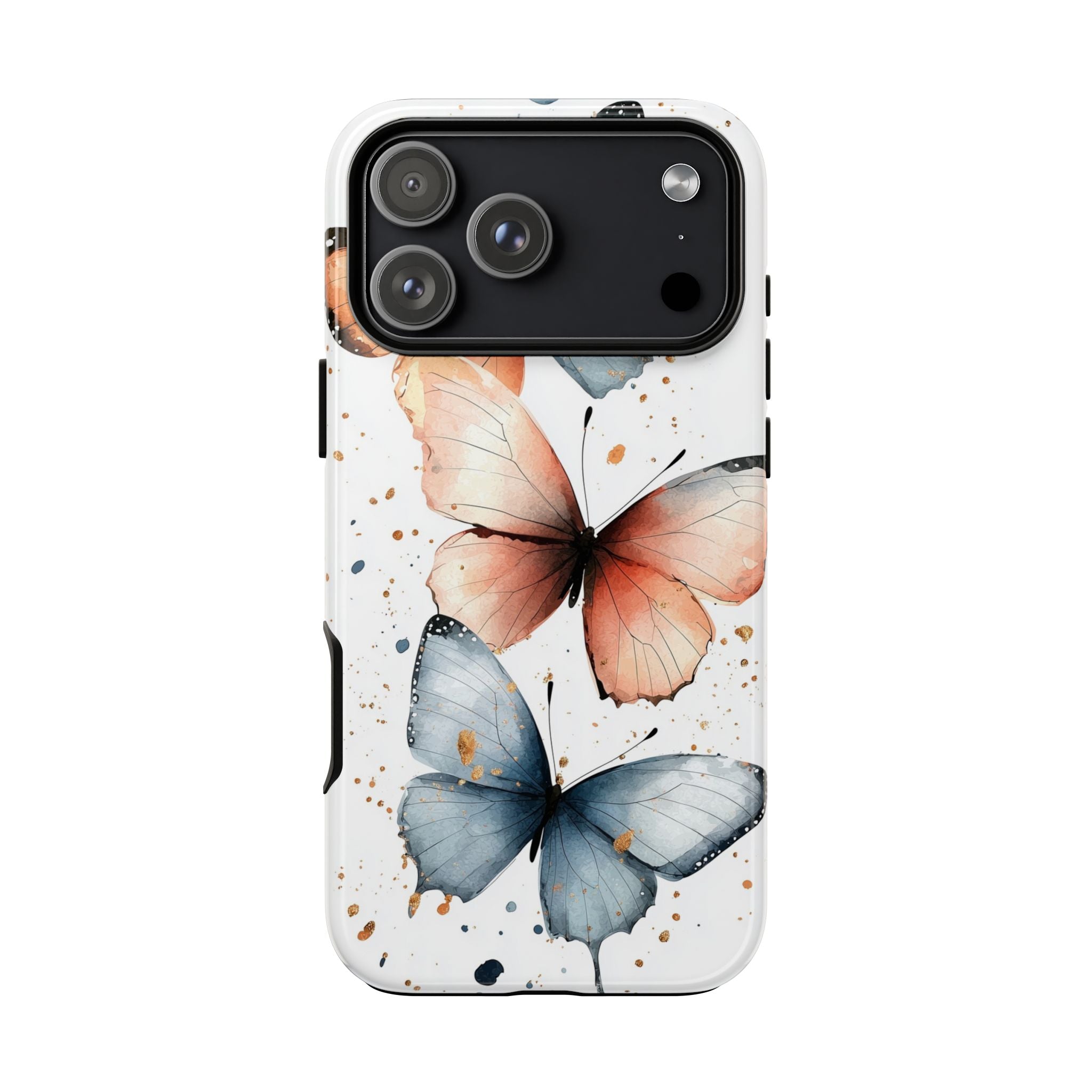 Watercolour Blue & Peach Butterfly Tough iPhone Case