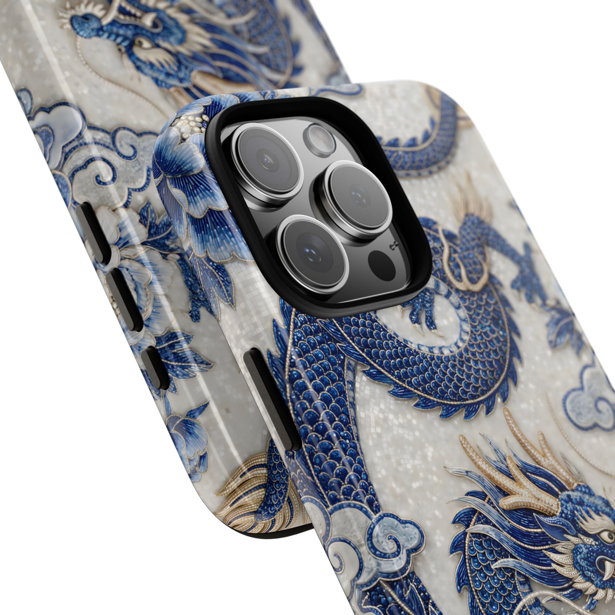 Asian Zodiac Dragon iPhone Case V2 | Blue & White Porcelain Luxury Protective Case | Year of the Dragon Gift