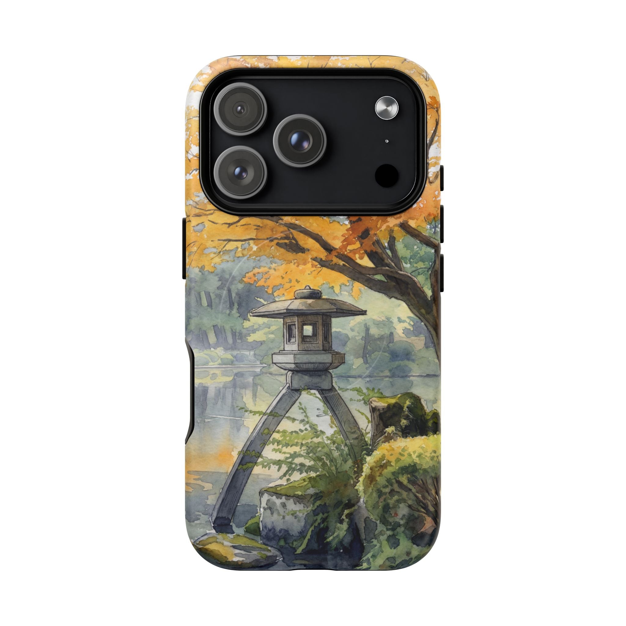 Autumn Japanese Garden MagSafe iPhone Case | Scenic Lantern Fall