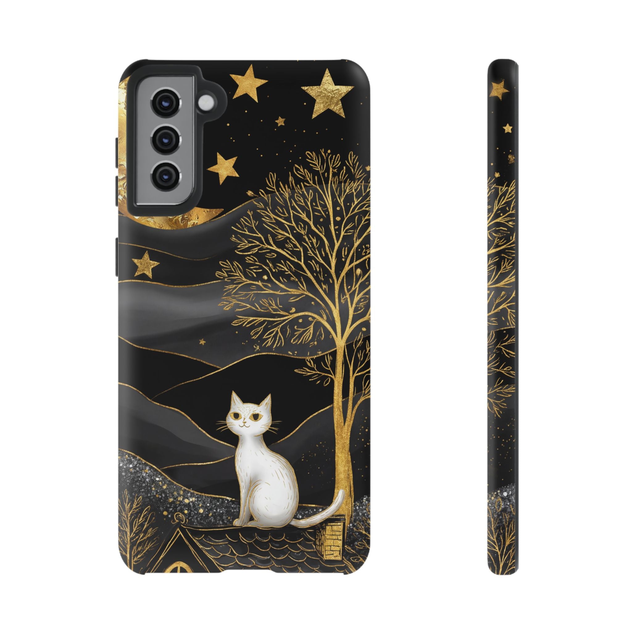 Gold Moon & Celestial Cat Samsung Galaxy Case