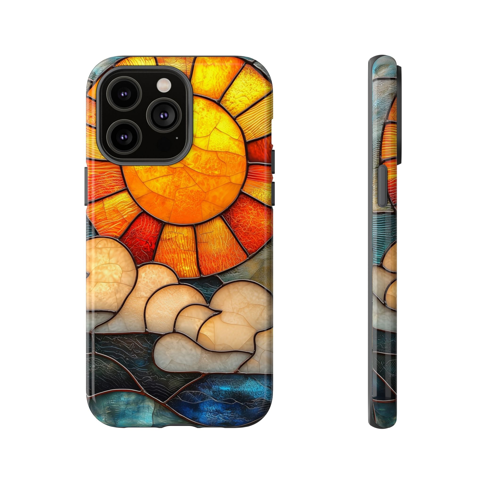 Stained Glass Sun & Clouds iPhone Case