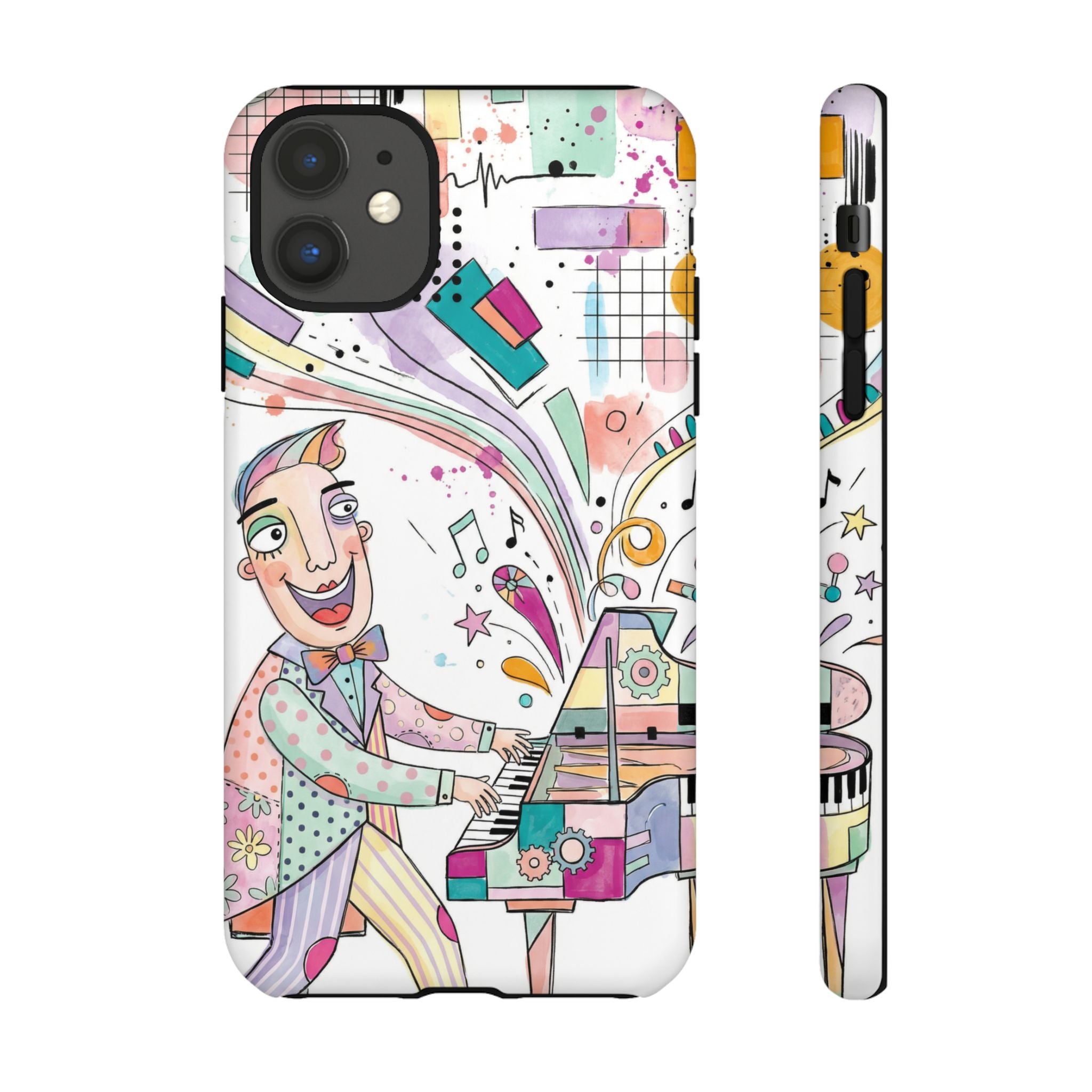 Musical Pianist iPhone Case | Colorful Whimsical Piano Art