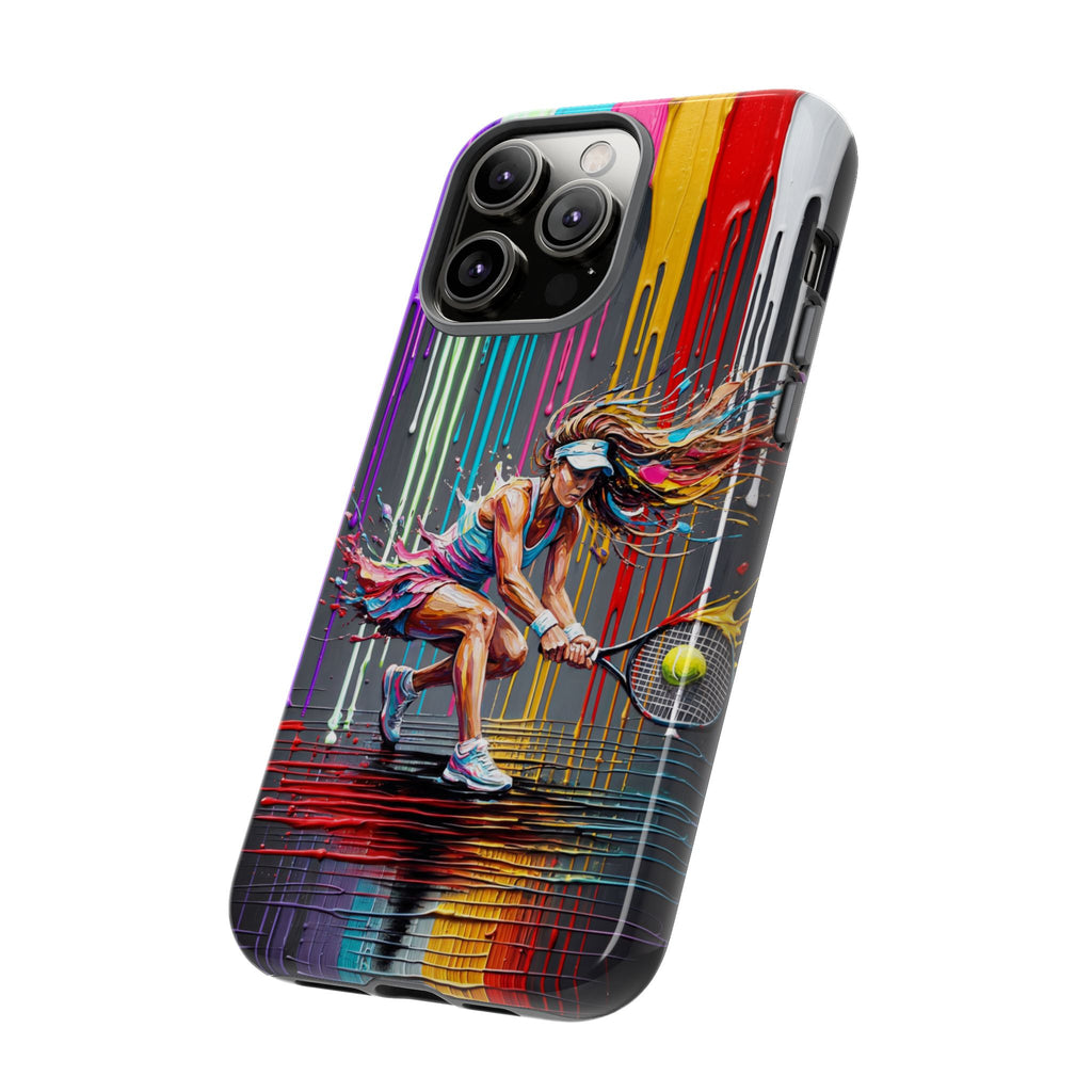 Colour Splash Tennis iPhone Case | Vibrant Female Player Art