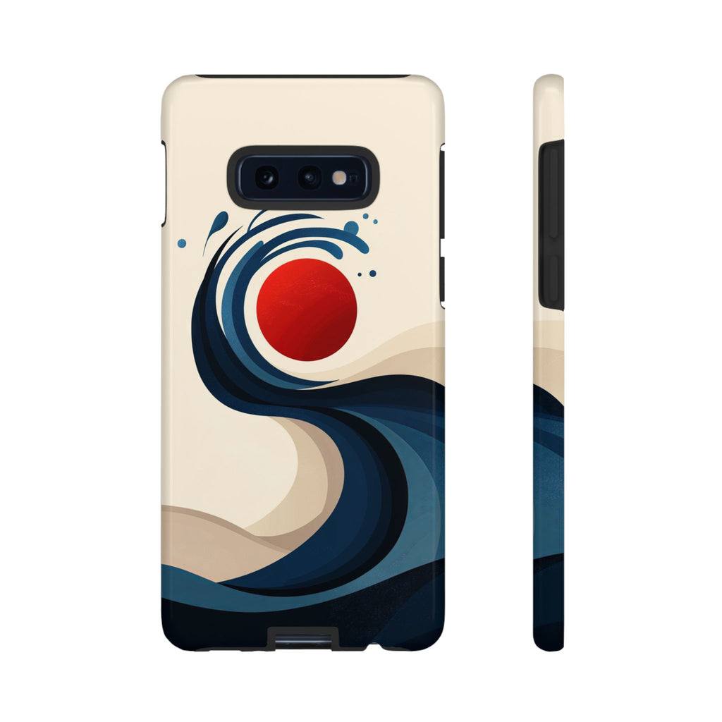 Abstract Wave Samsung Galaxy Case | Red Sun Ocean Art