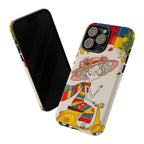 Vintage Scooter Granny iPhone Case | Colourful Retro Elderly Lady Design