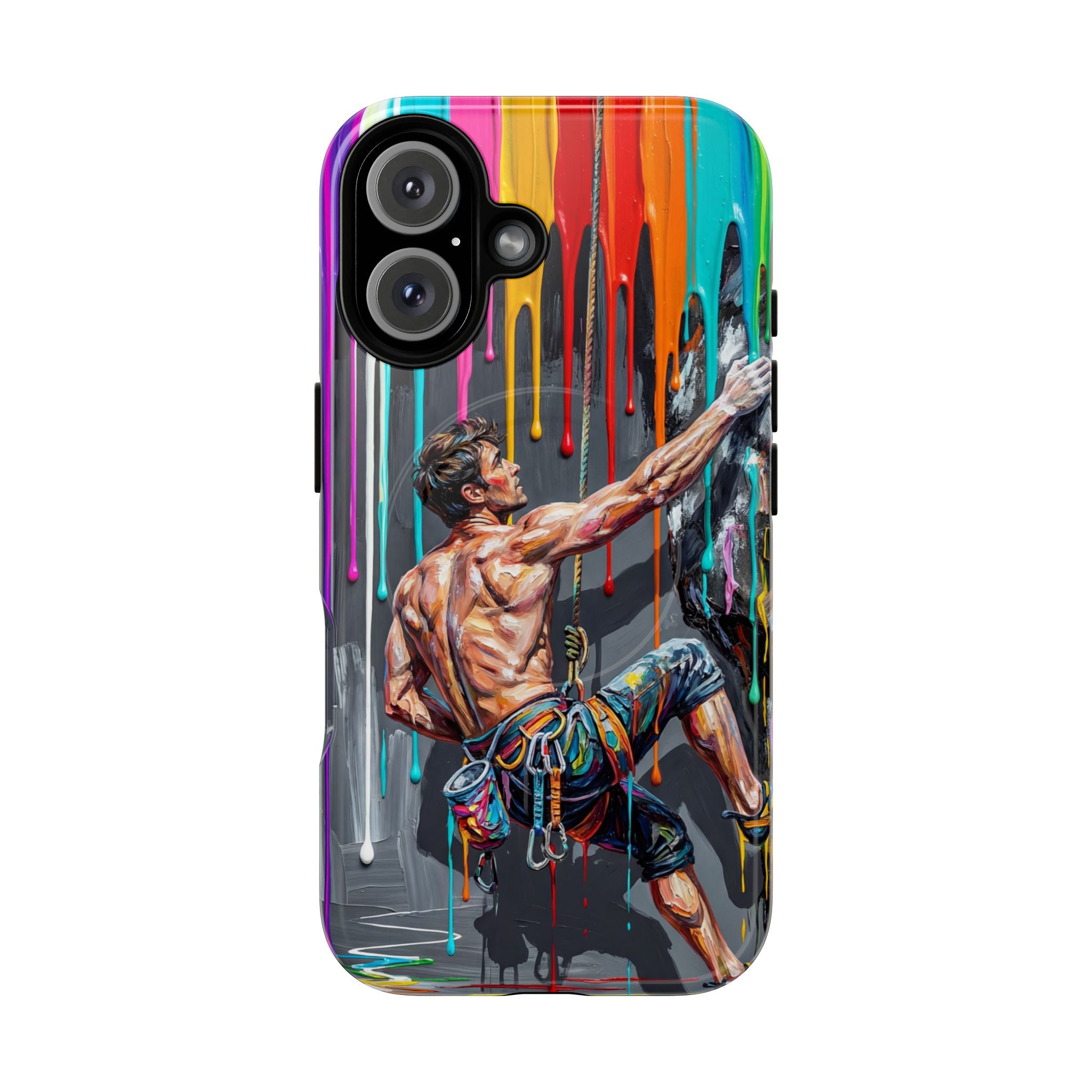 Colourful Rock Climber Art Protective MagSafe iPhone Case