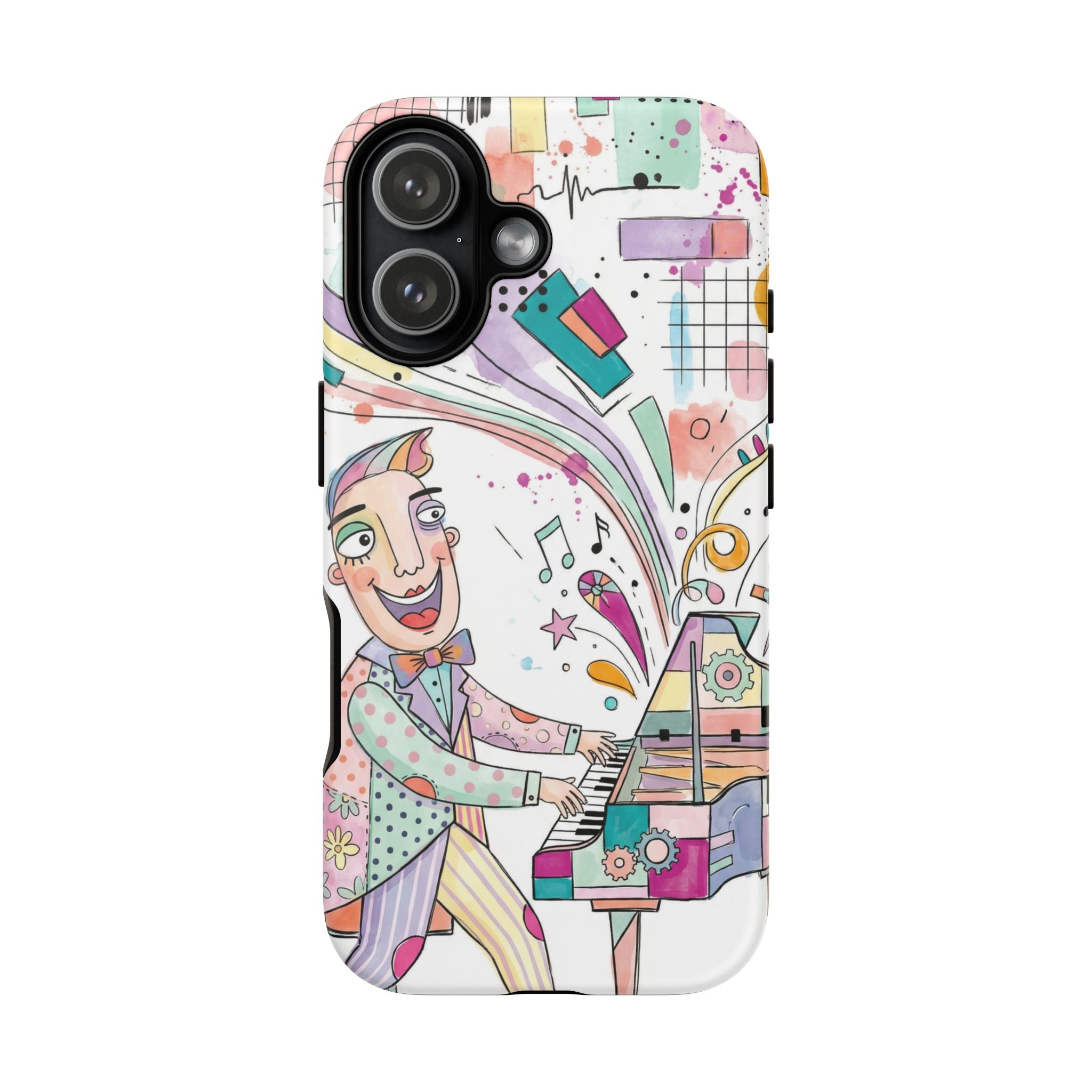 Musical Pianist iPhone Case | Colorful Whimsical Piano Art