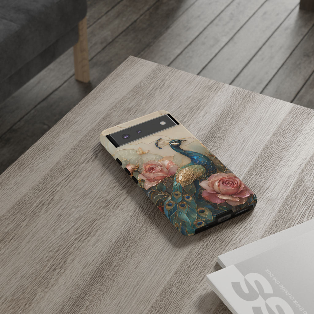 Peacock & Rose Google Pixel Phone Case | Vintage Floral Phone Case