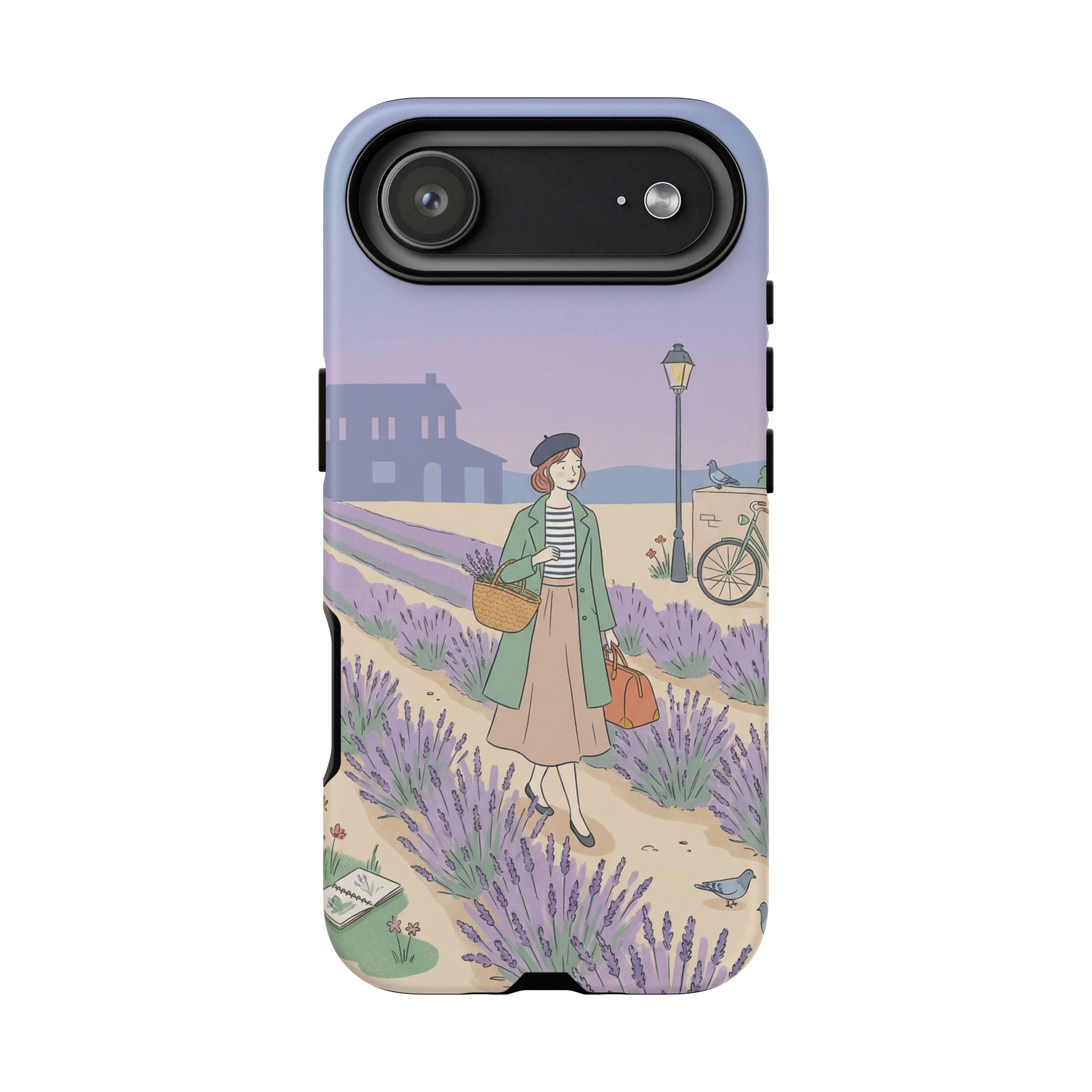 Lavender Field iPhone Case | Vintage Travel Illustration Protective Case
