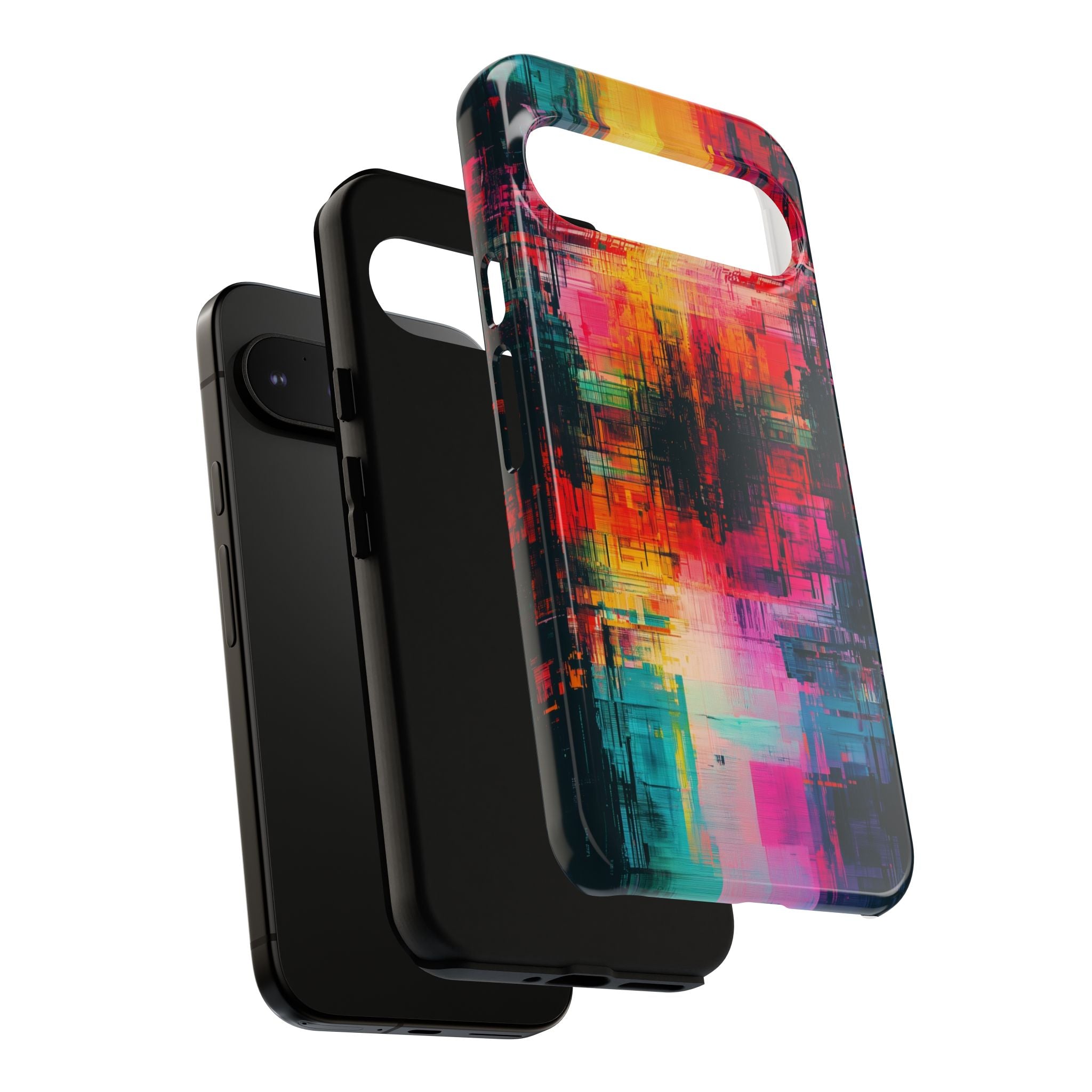 Abstract Neon Glitch Art Tough Google Pixel Case