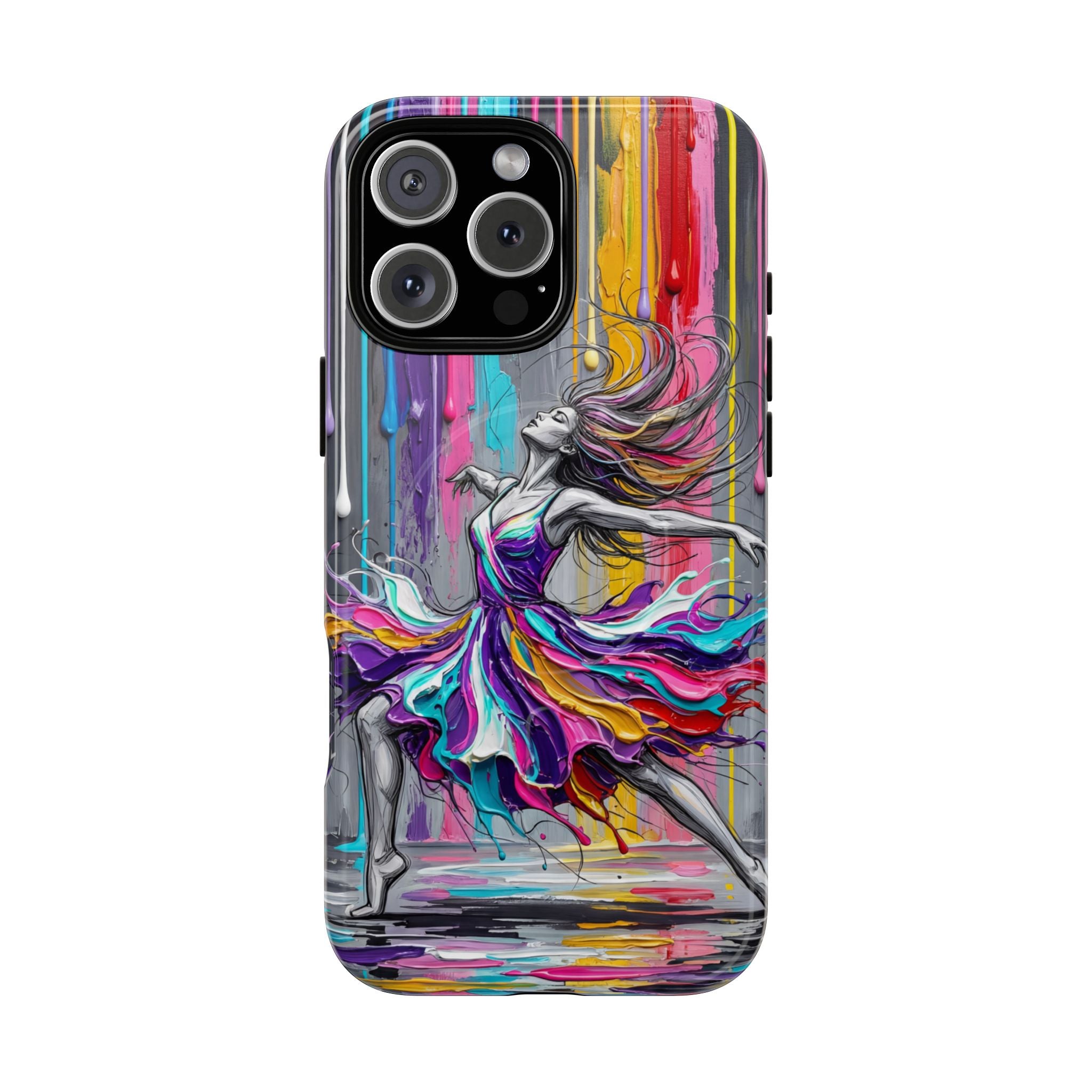 Colorful Dancer Tough MagSafe iPhone Case | Vibrant Drip Art Protective Cover