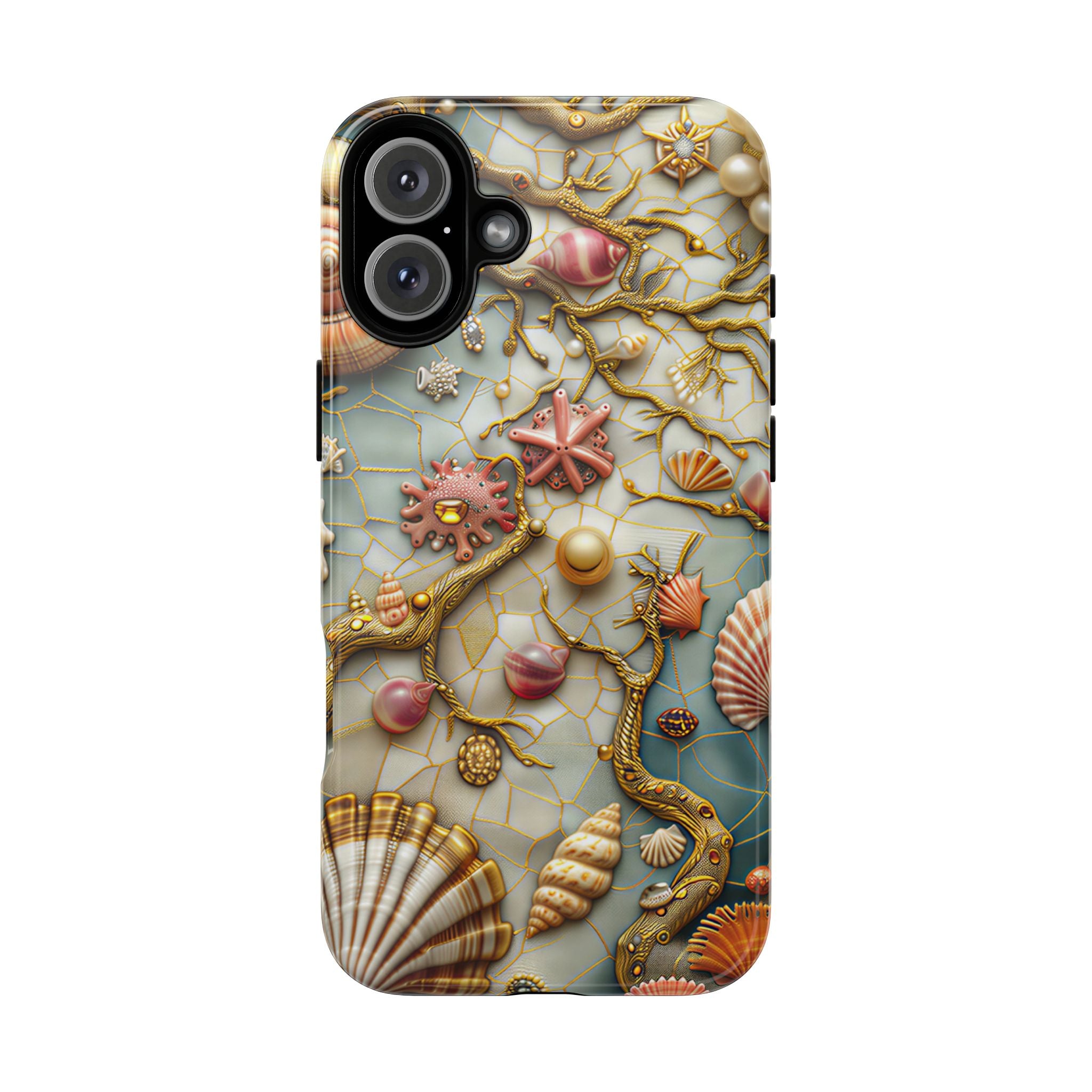 Decorative Seashell & Pearl Beach Design iPhone Case