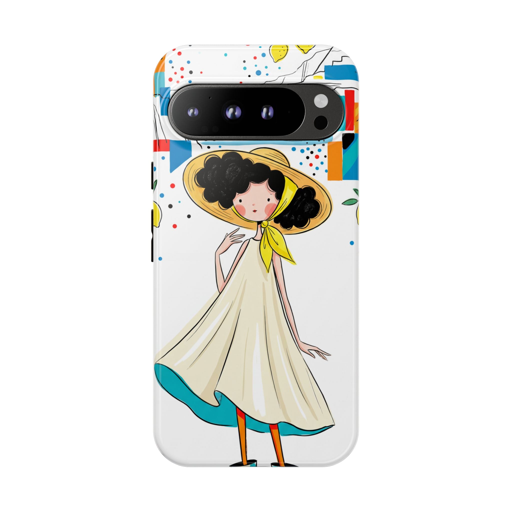 Cute Summer Girl Google Pixel Phone Case | Whimsical Coastal Illustration Protective Case