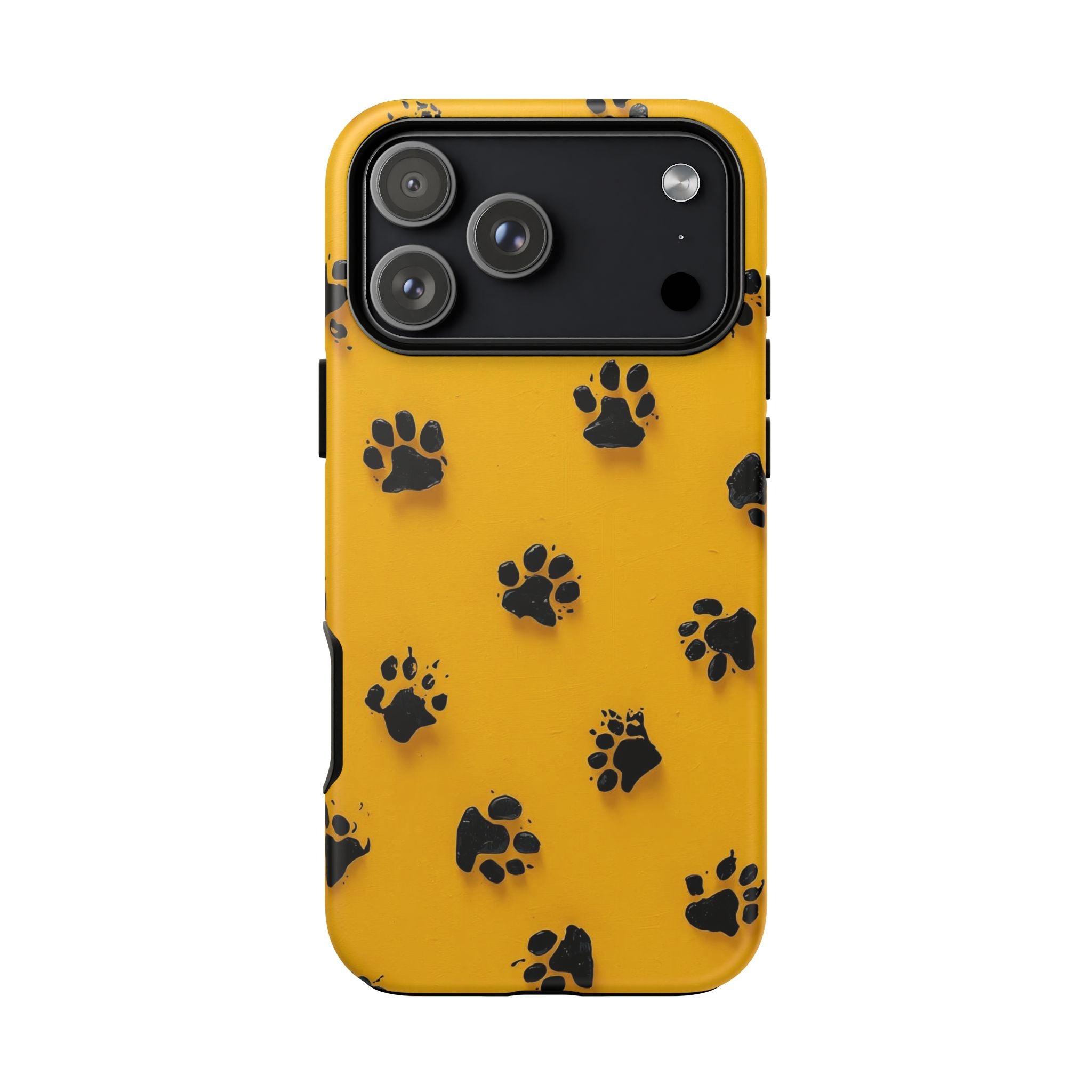 Yellow Paw Print Tough iPhone Case — Protective Dog & Cat Lover Cover