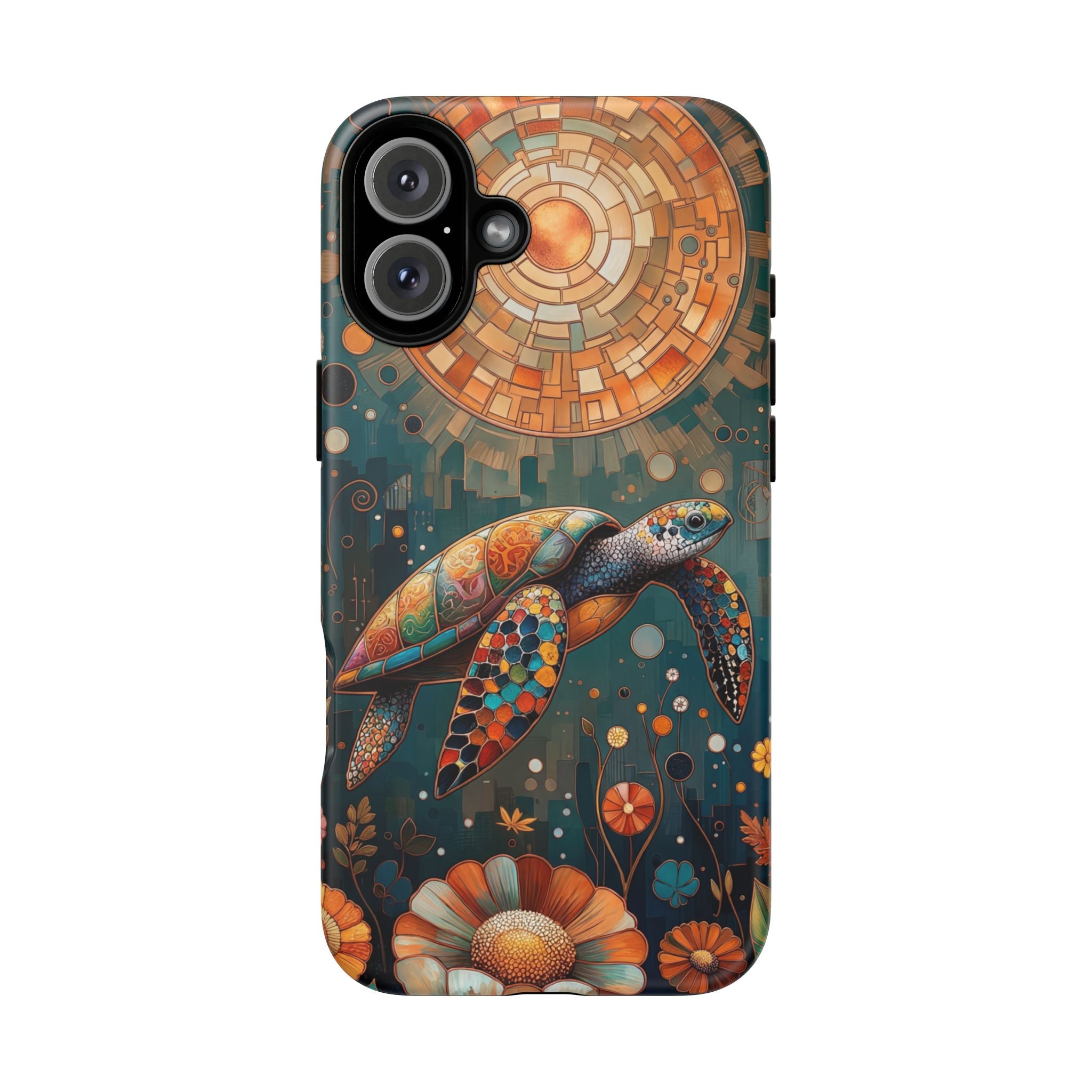 Sea Turtle Mosaic iPhone Case | Artistic Ocean Nature Protective Cover