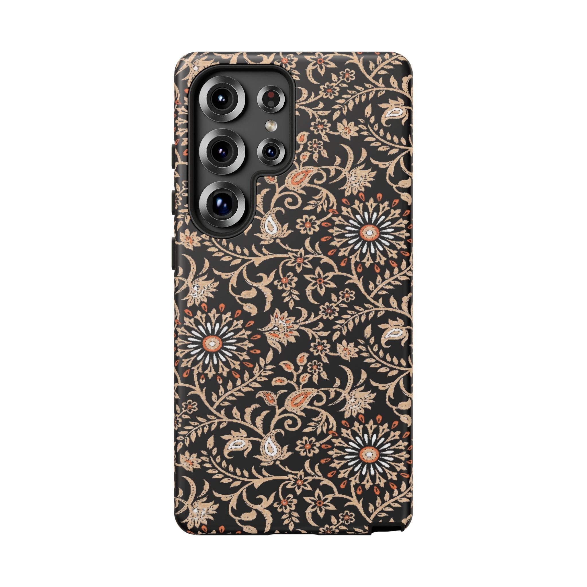 Batik Floral Black Ornate Daisies Tough Samsung Galaxy Case