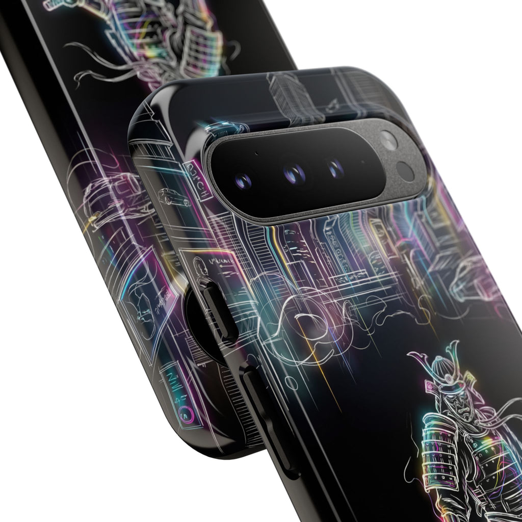 Neon Samurai Google Pixel Phone Case | Cyberpunk City Armor