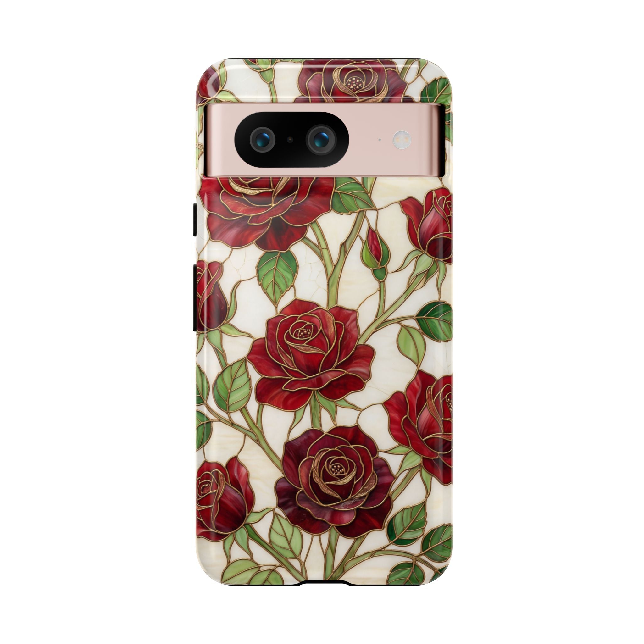 Red Rose Pattern Vintage Floral Tough Google Pixel Case