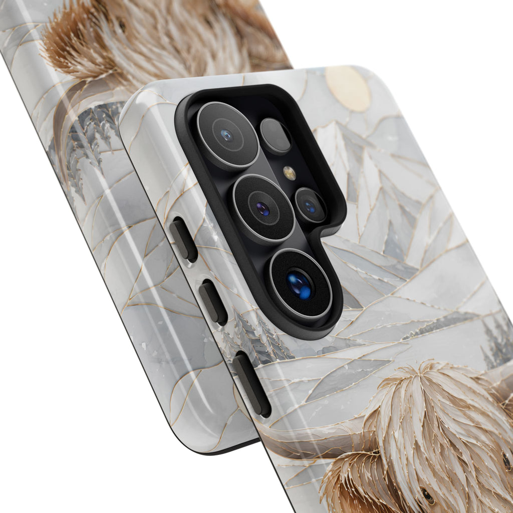 Highland Cow Samsung Galaxy Phone Case | Stained Glass Mountain Case