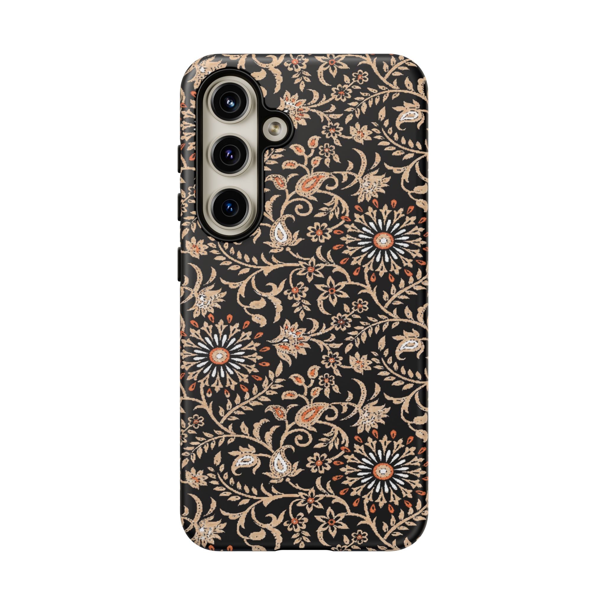 Batik Floral Black Ornate Daisies Tough Samsung Galaxy Case