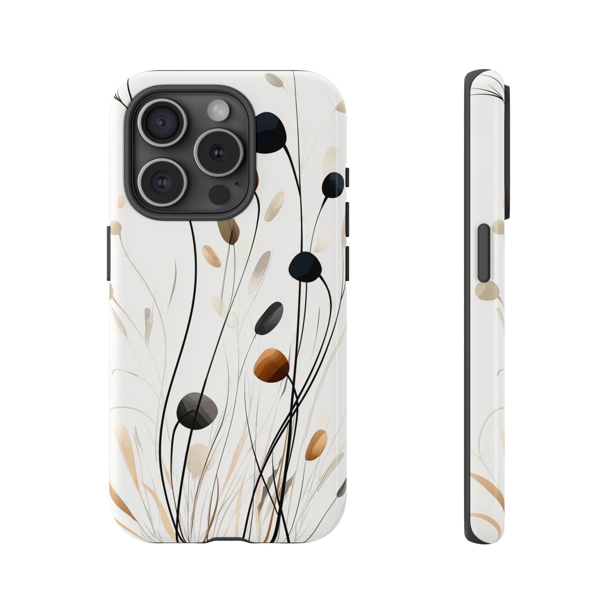Floral Breeze Tough iPhone Case | Minimal Neutral Botanical Design