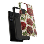 Custodia resistente per Samsung Galaxy con motivo floreale vintage a rosa rossa