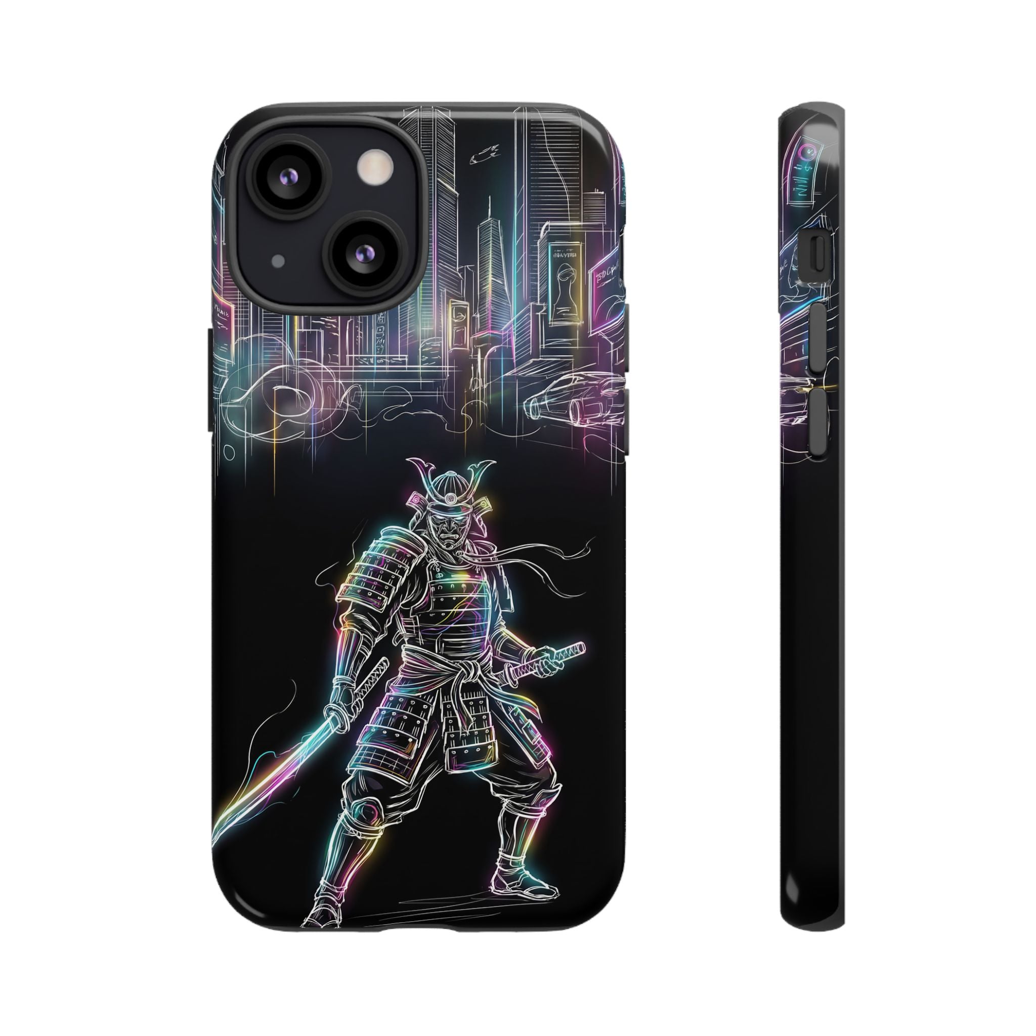 Neon Samurai iPhone Case | Cyberpunk City Armor