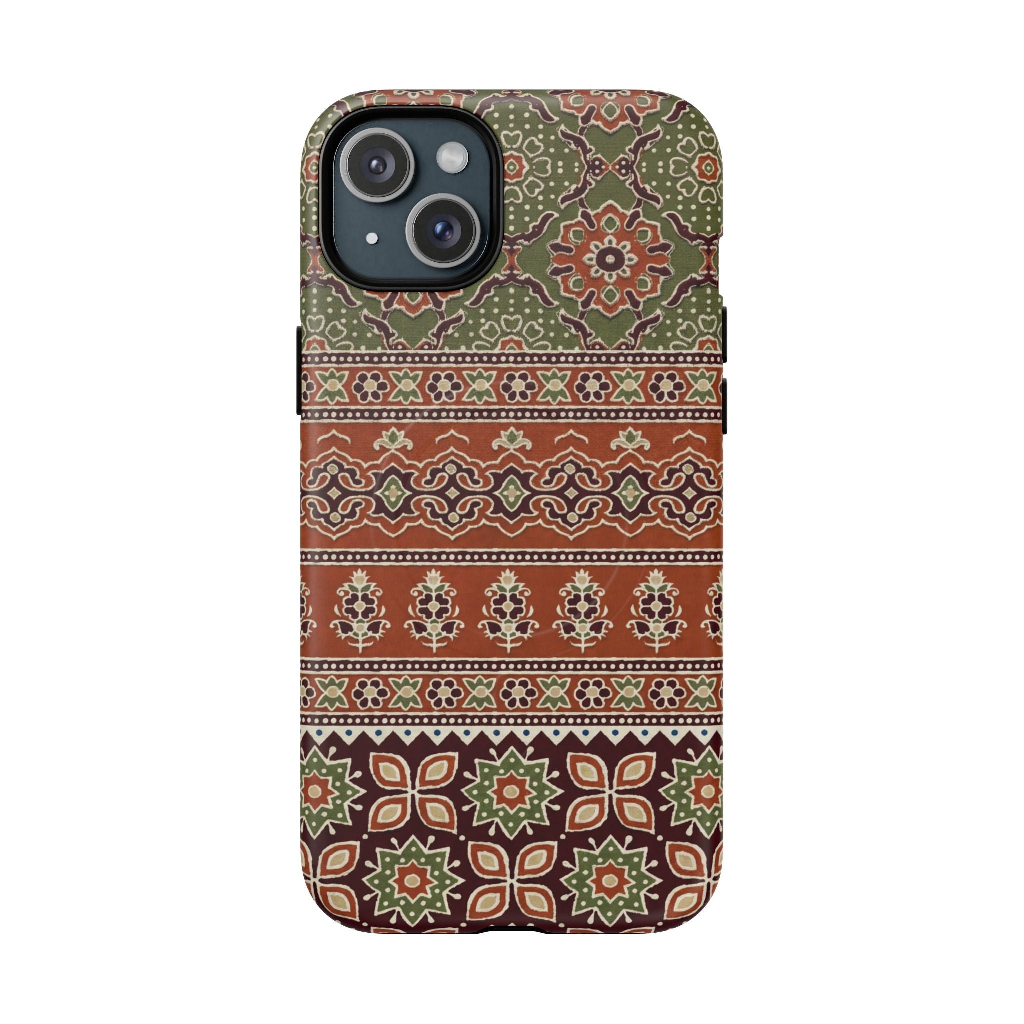 Batik Floral Protective Tough MagSafe iPhone Case