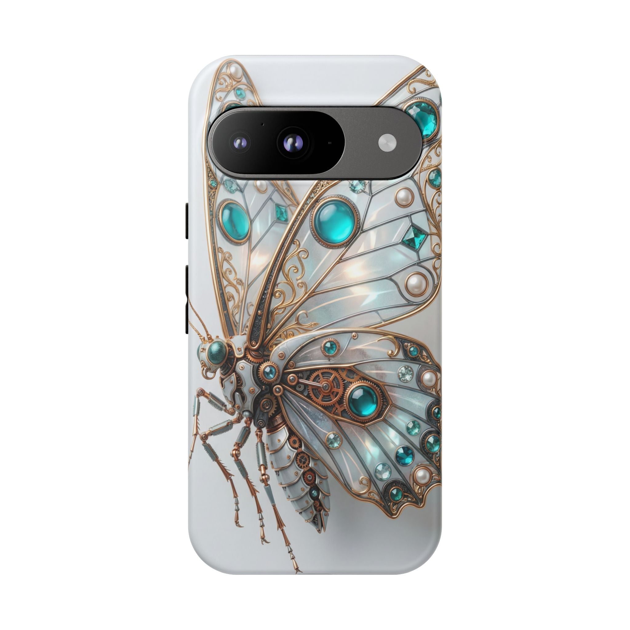 Butterfly Gem Phone Case — Steampunk Teal Jewel Google Galaxy Case