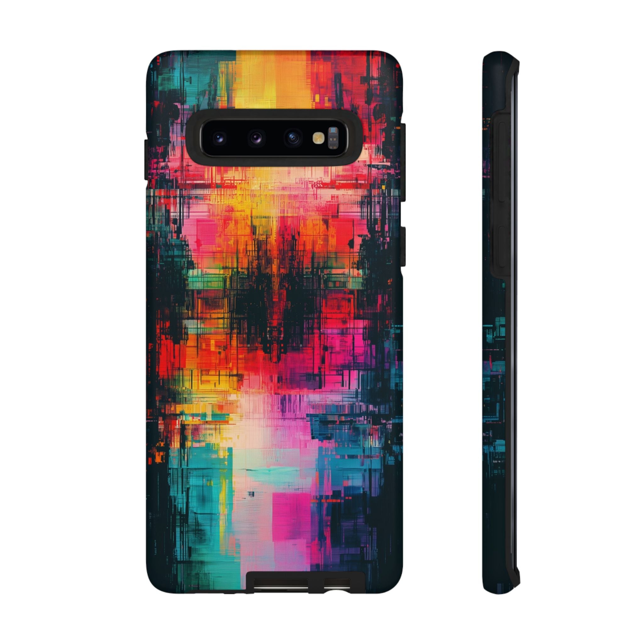 Abstract Neon Glitch Art Tough Samsung Galaxy Case