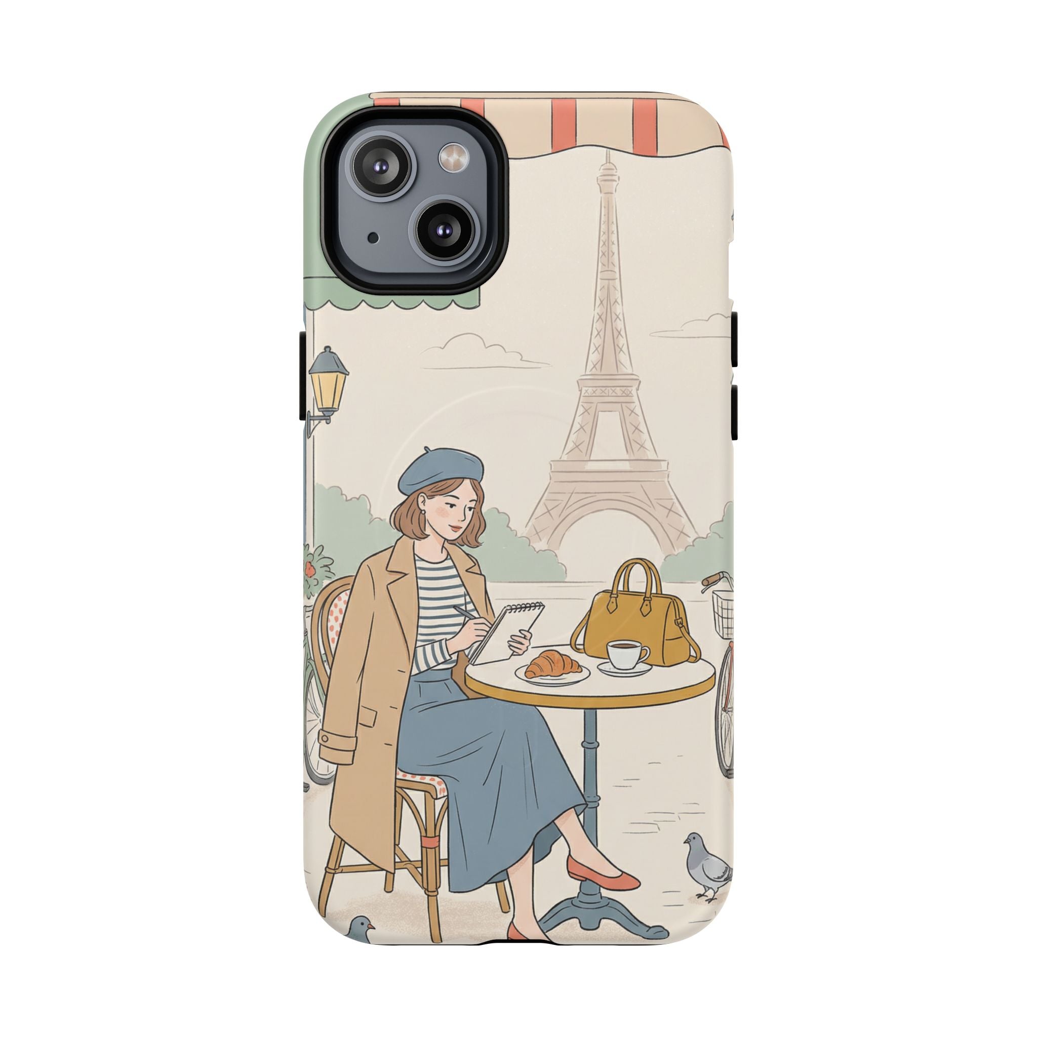 Paris Cafe MagSafe iPhone Case | Cute Vintage Eiffel Tower Travel