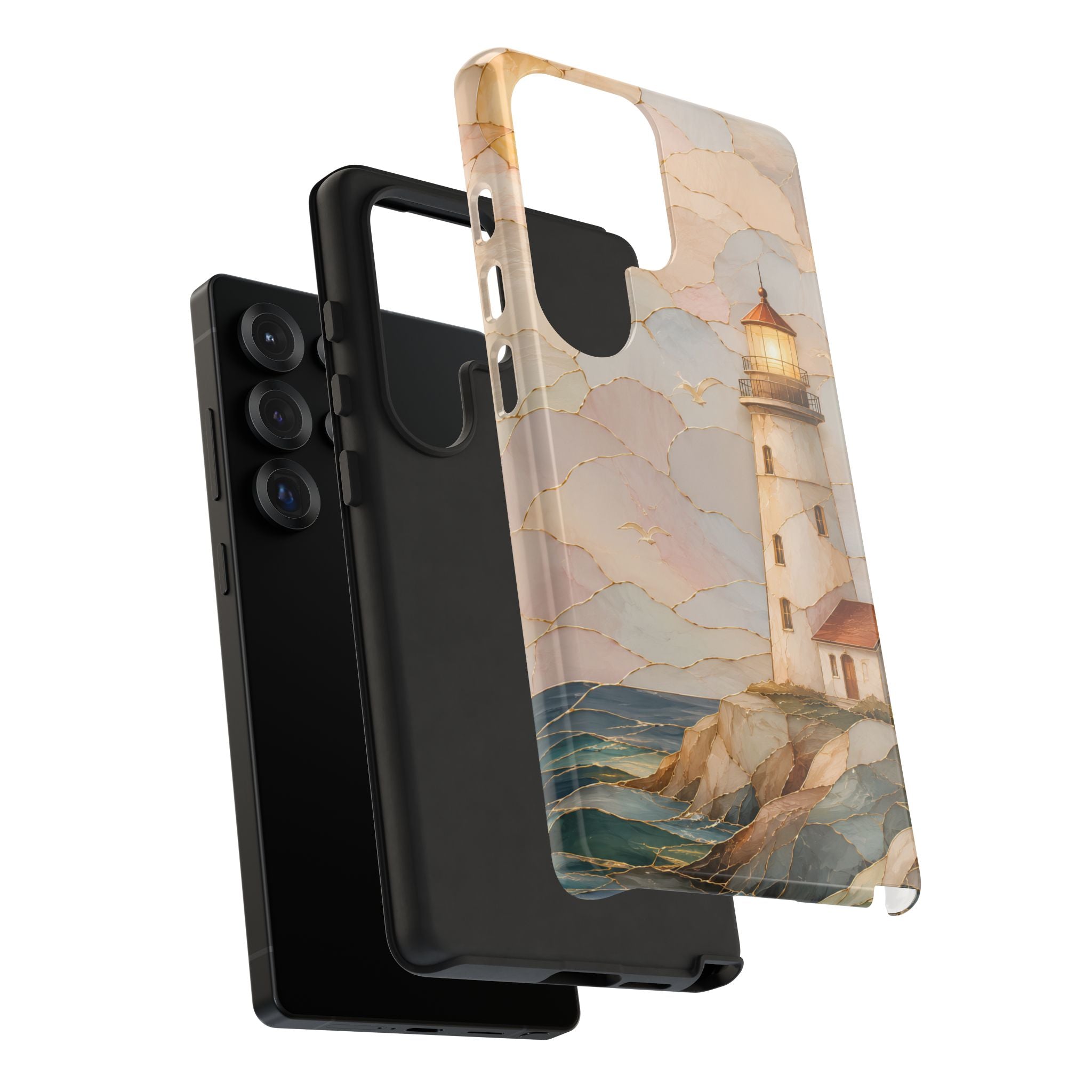 Lighthouse Samsung Galaxy Phone Case | Coastal Stained Glass Phone Case