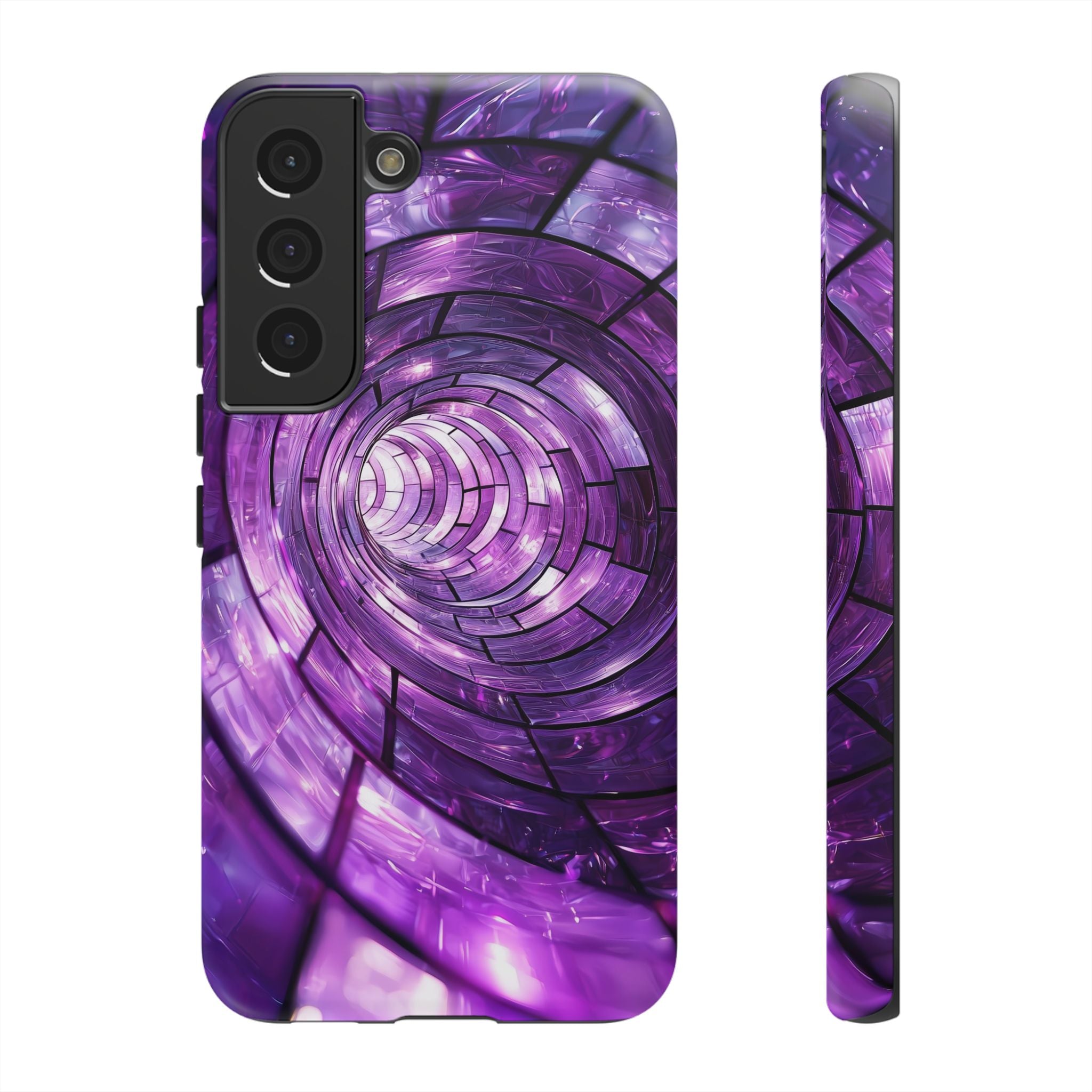 Purple Vortex Tough Samsung Galaxy Case — Abstract Spiral Protective Cover