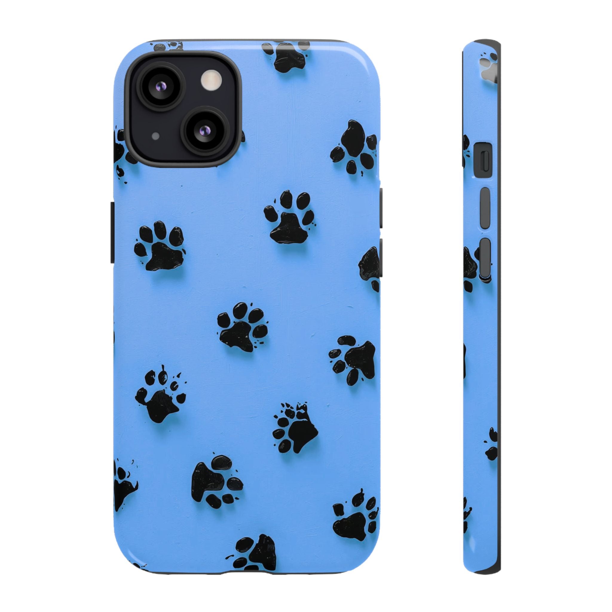 Blue Paw Print Tough iPhone Case — Protective Dog & Cat Lover Cover