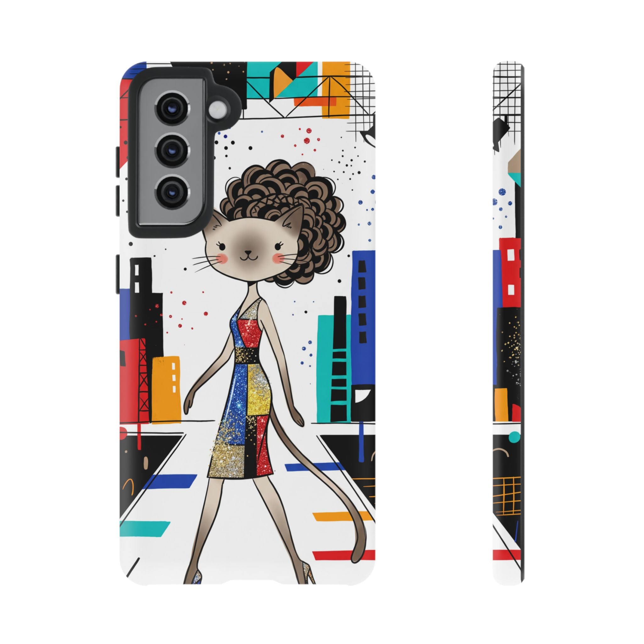 Catwalk City Samsung Galaxy Phone Case | Cute Fashion Cat