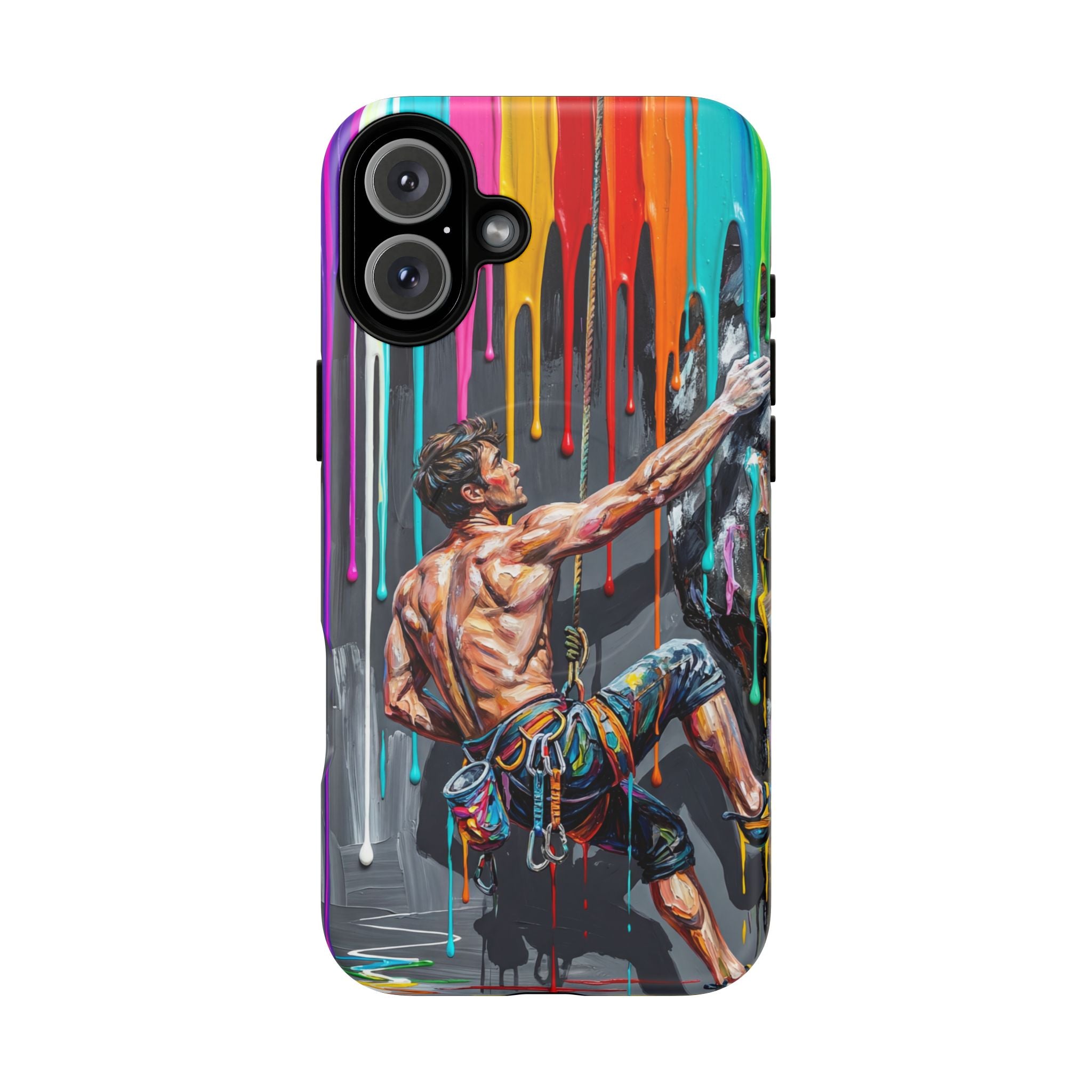 Colourful Rock Climber Art Protective MagSafe iPhone Case