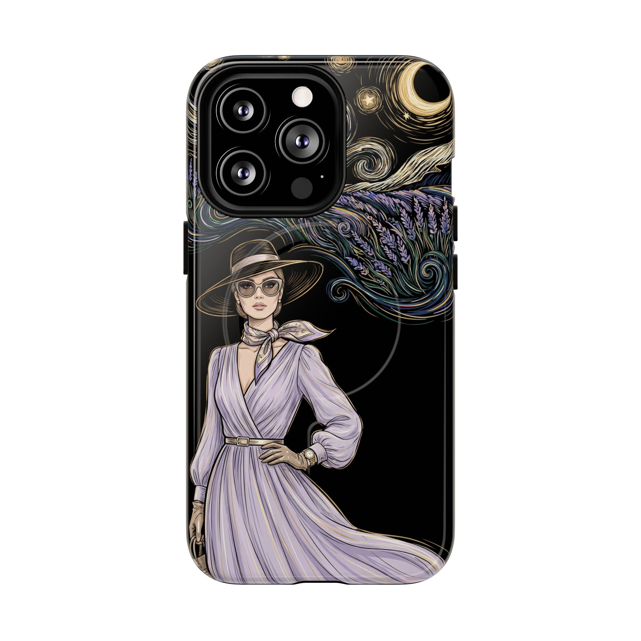 Starry Night Lavender Woman MagSafe iPhone Case | Artistic Protective Tough Case