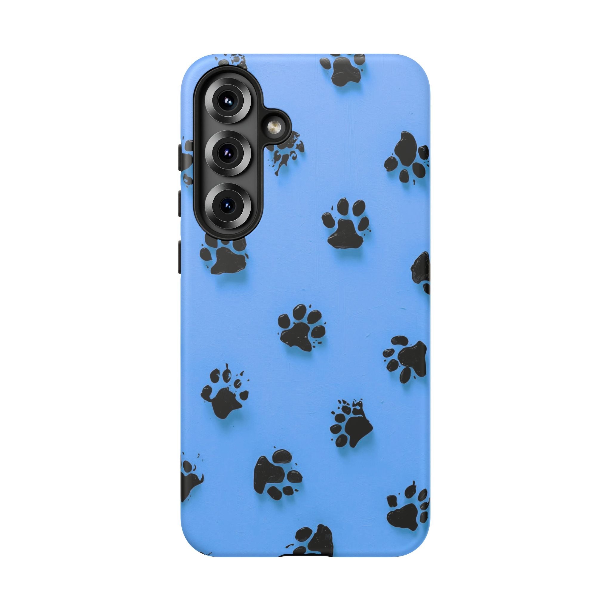 Blue Paw Print Tough Samsung Galaxy Case — Protective Dog & Cat Lover Cover