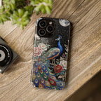 Peacock Moon Tough iPhone Case | Elegant Floral Phone Case
