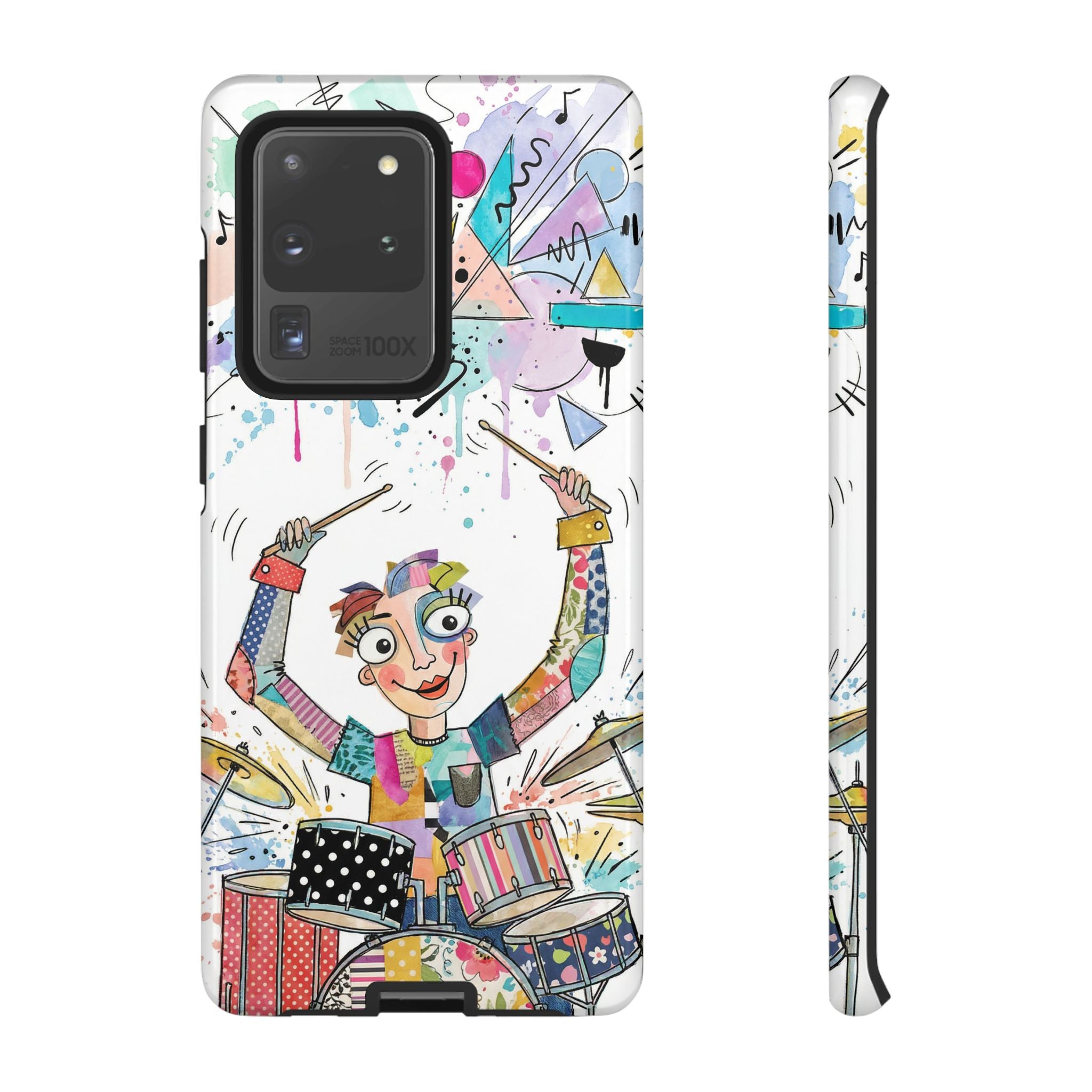 Drummer Boy Samsung Galaxy Phone Case | Colorful Cartoon Drum Kit Protective Cover