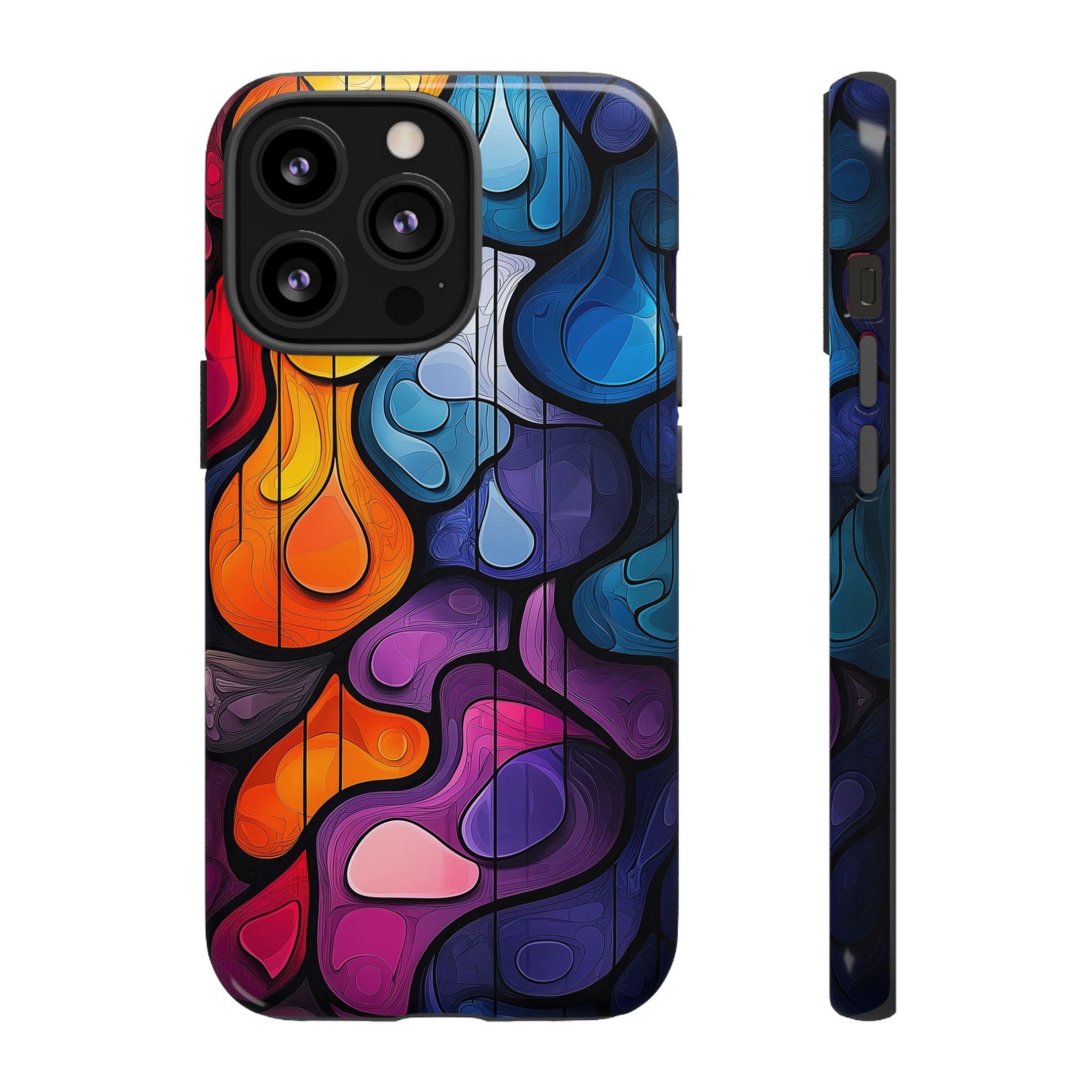 Abstract Colourful Drop iPhone Case — Vibrant Stained-Glass