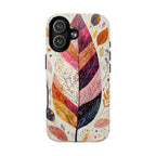 Custodia MagSafe resistente per iPhone Autumn Leaf | Design autunnale con piume ad acquerello